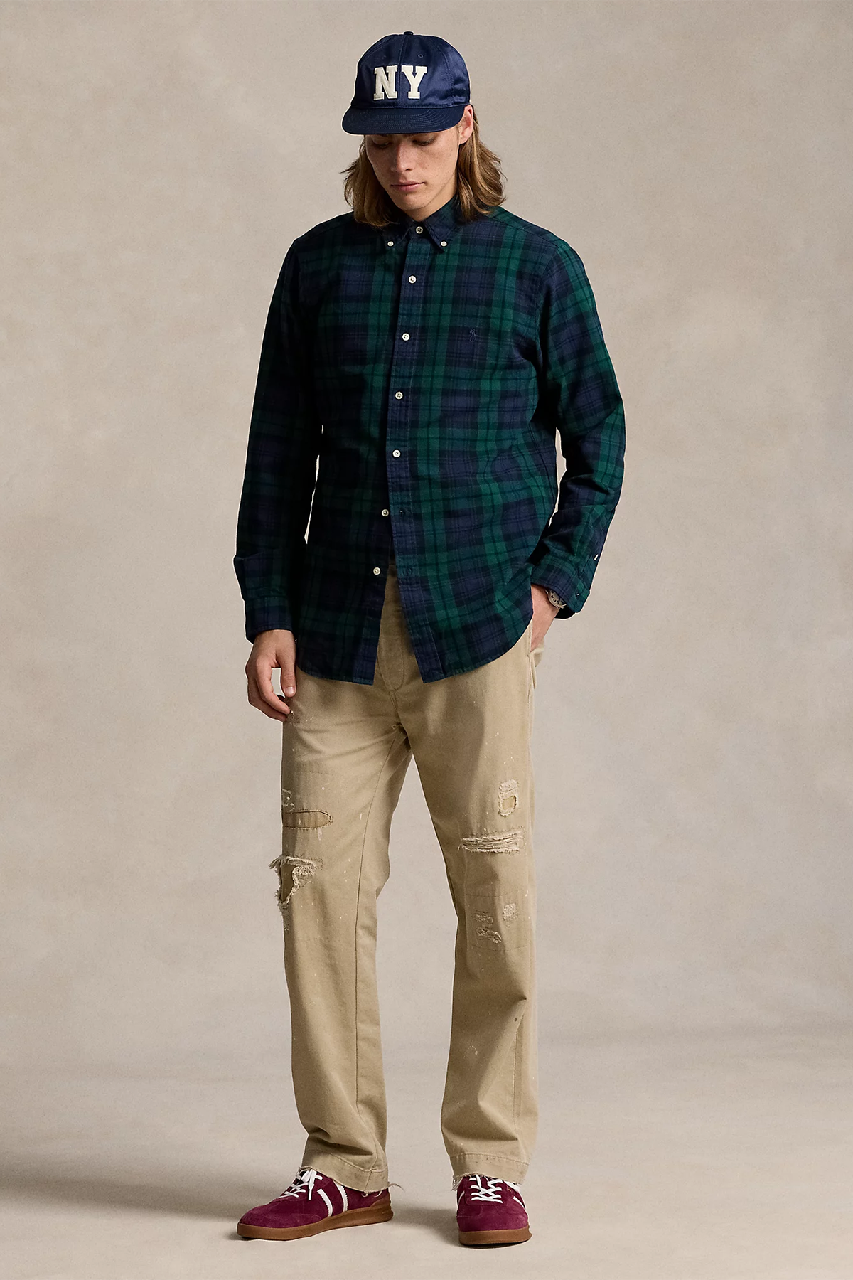 Polo Ralph Lauren Herren Custom-Fit Oxfordhemd Navy/Green Multi 5753 NAVY/GREEN MULTI Bild 2