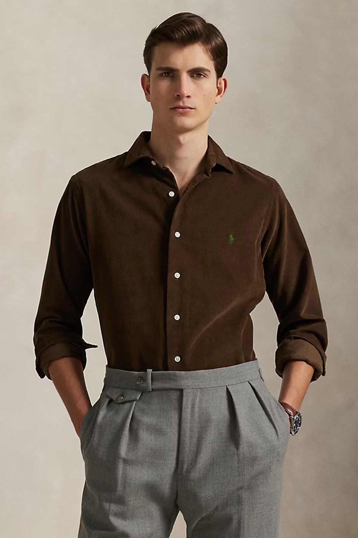 Polo Ralph Lauren Herren Kordsamthemd Chocolate Mousse CHOCOLATE MOUSSE Bild 2