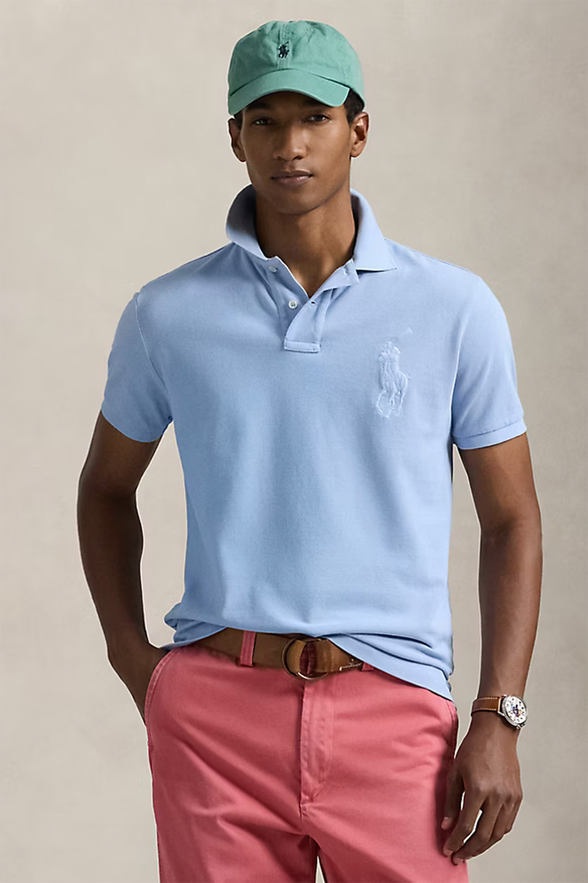 Polo Ralph Lauren Herren Piqué-Poloshirt Chambray Blue MITTELBLAU Bild 2