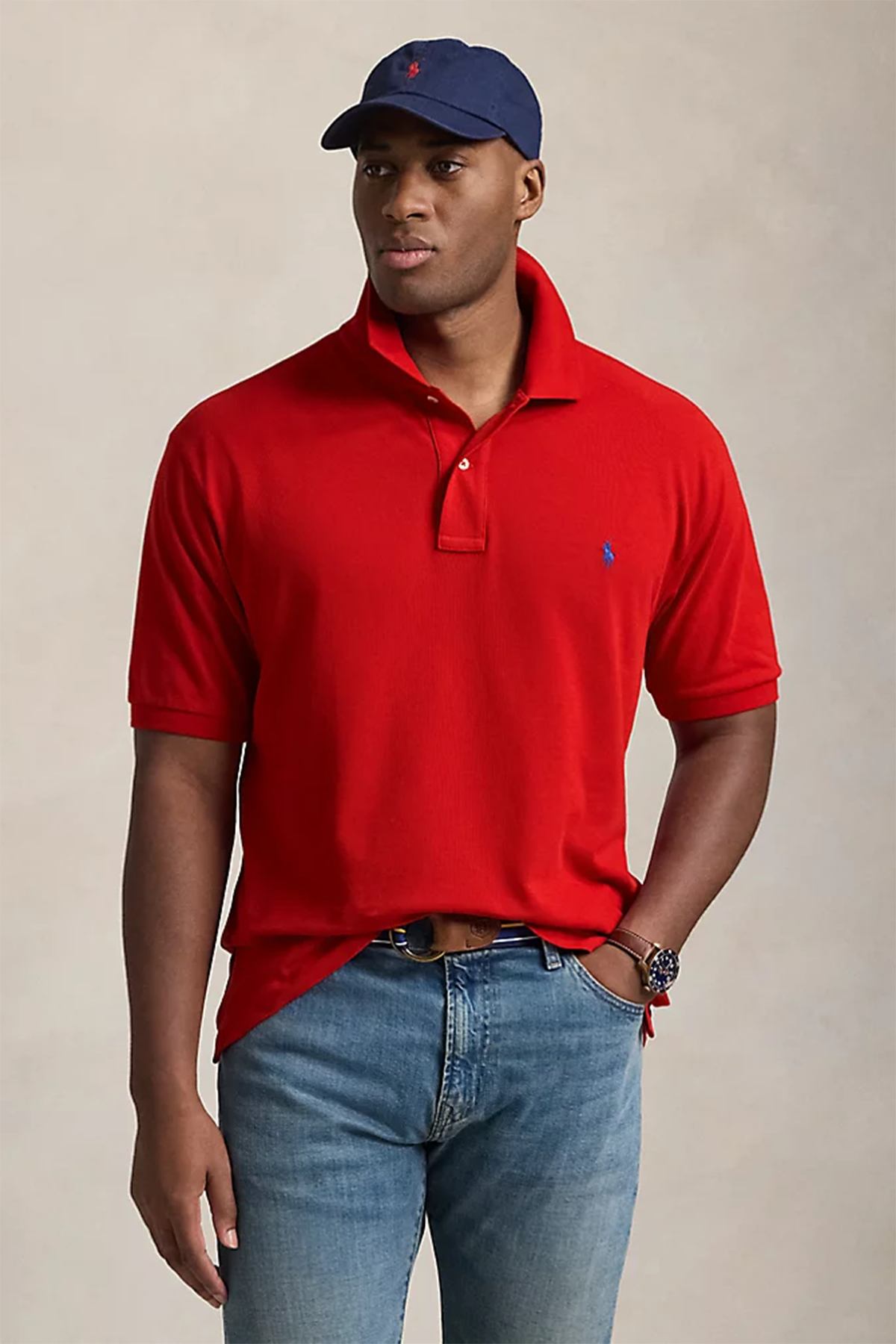 Polo Ralph Lauren Herren Piqué-Poloshirt Martini Red DUNKELROT Bild 3
