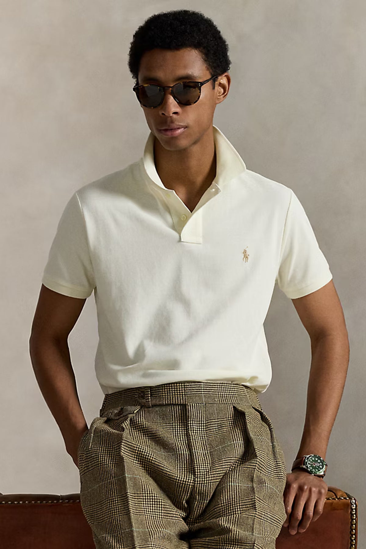 Polo Ralph Lauren Herren Piqué-Poloshirt Parchment Cream PARCHMENT CREAM/C8634 Bild 2