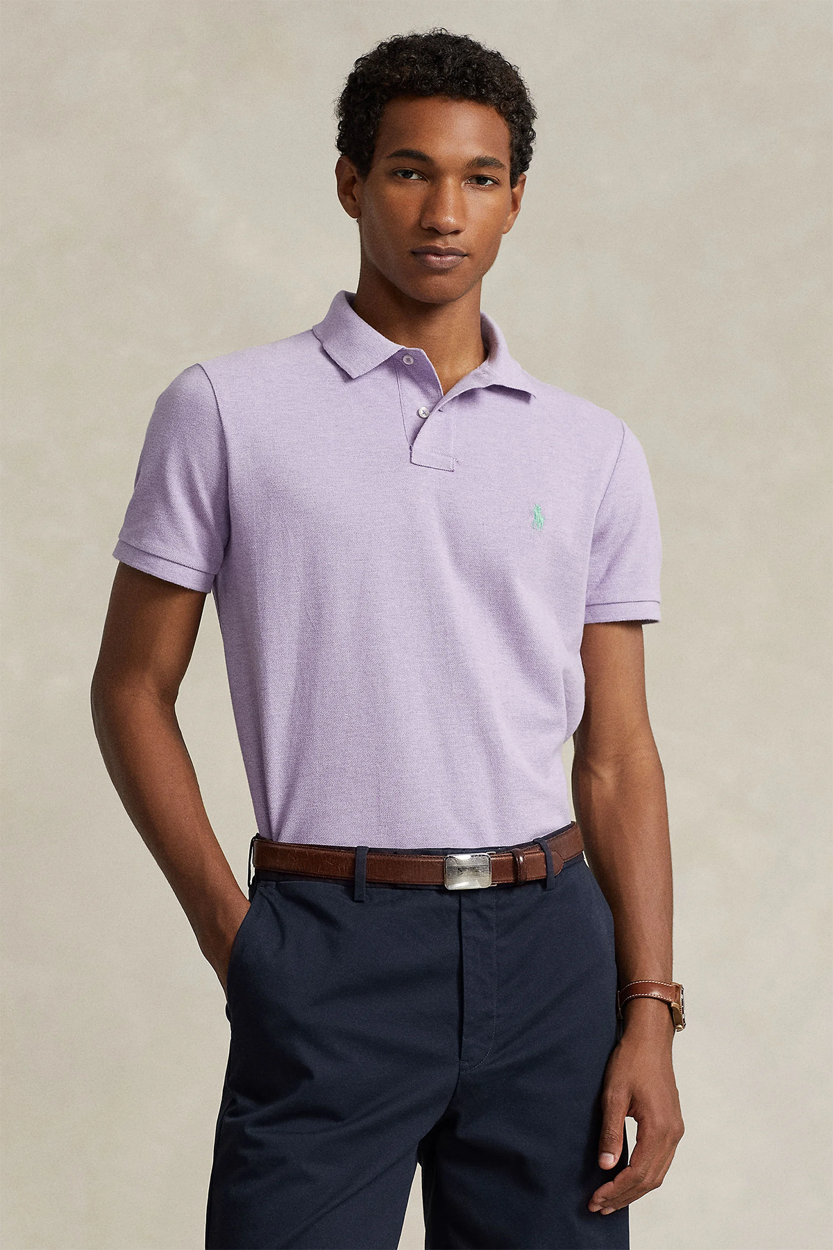 Polo Ralph Lauren Herren Piqué-Poloshirt Pastel Purple LILA Bild 3