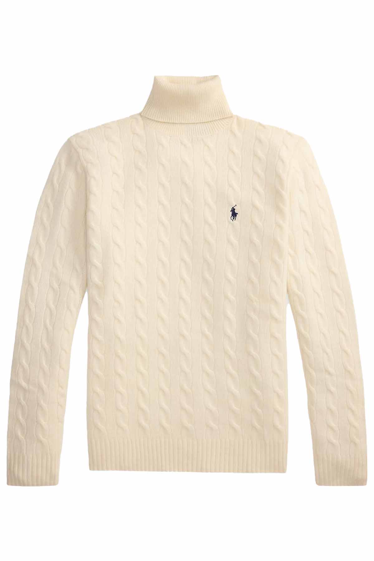 Polo Ralph Lauren Herren Rollkragenpullover mit Zopfmuster Andover Cream NATUR-WEISS Bild 1