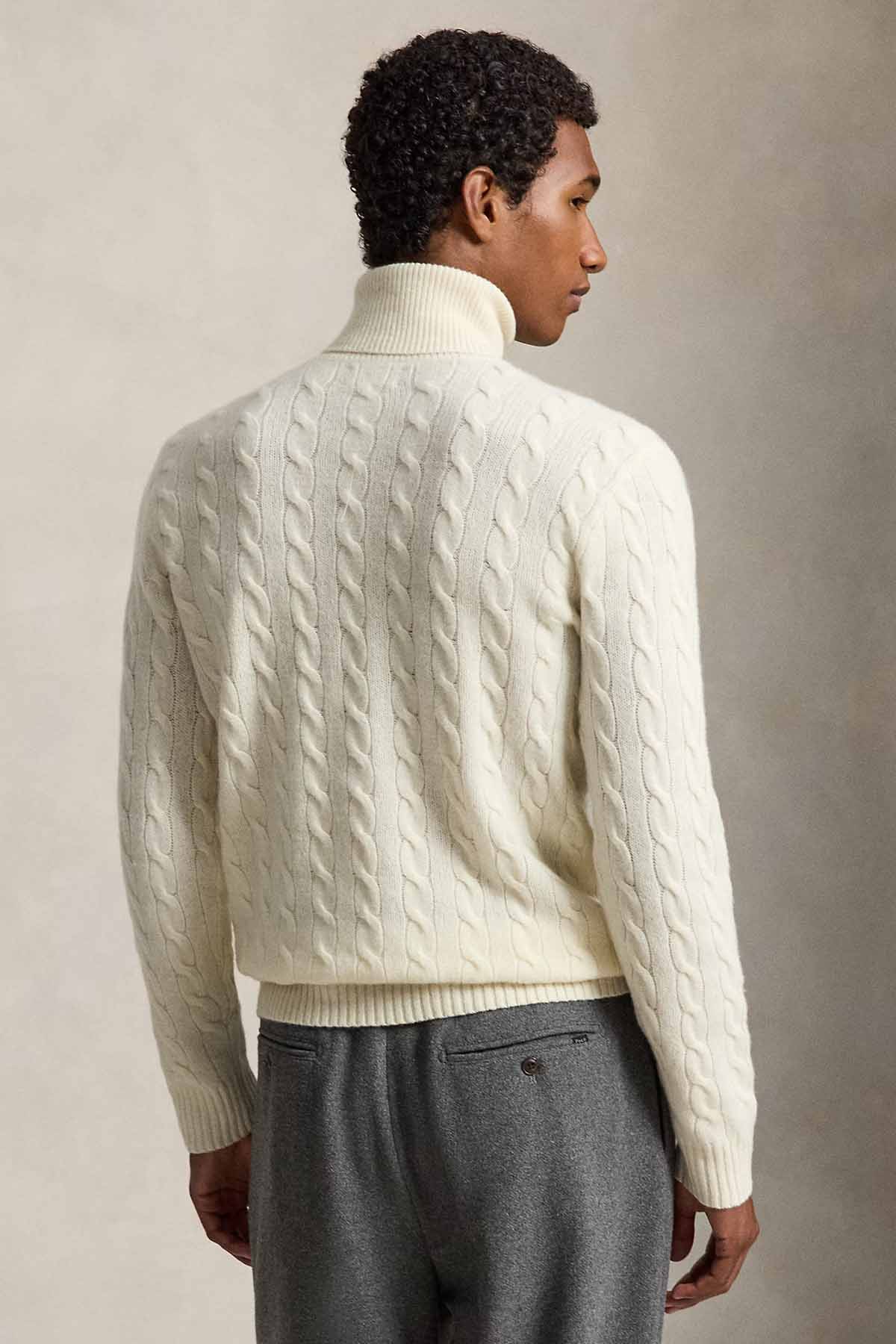 Polo Ralph Lauren Herren Rollkragenpullover mit Zopfmuster Andover Cream NATUR-WEISS Bild 3