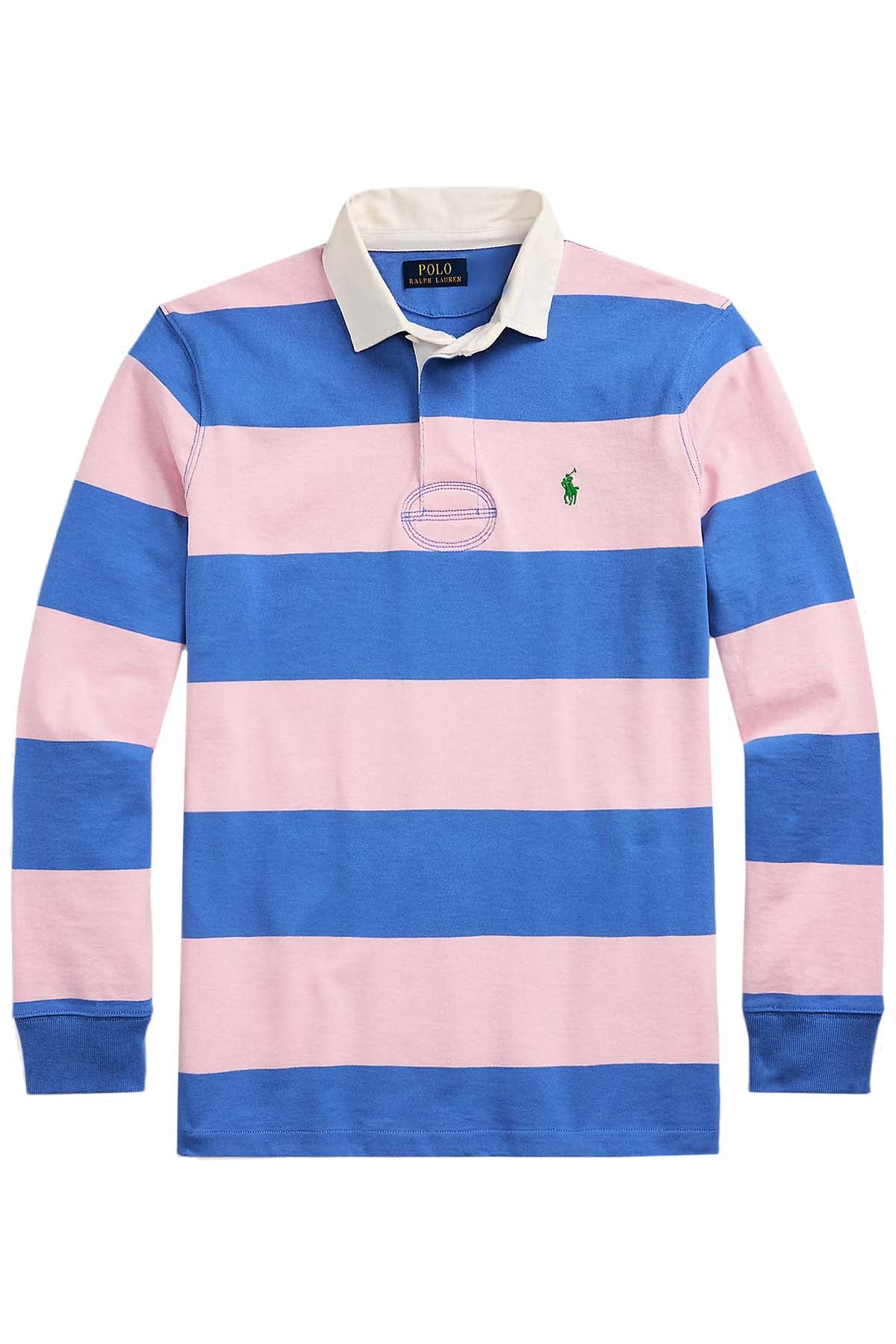 Polo Ralph Lauren Herren Rugbyhemd Garden Pink HELLBLAU Bild 1