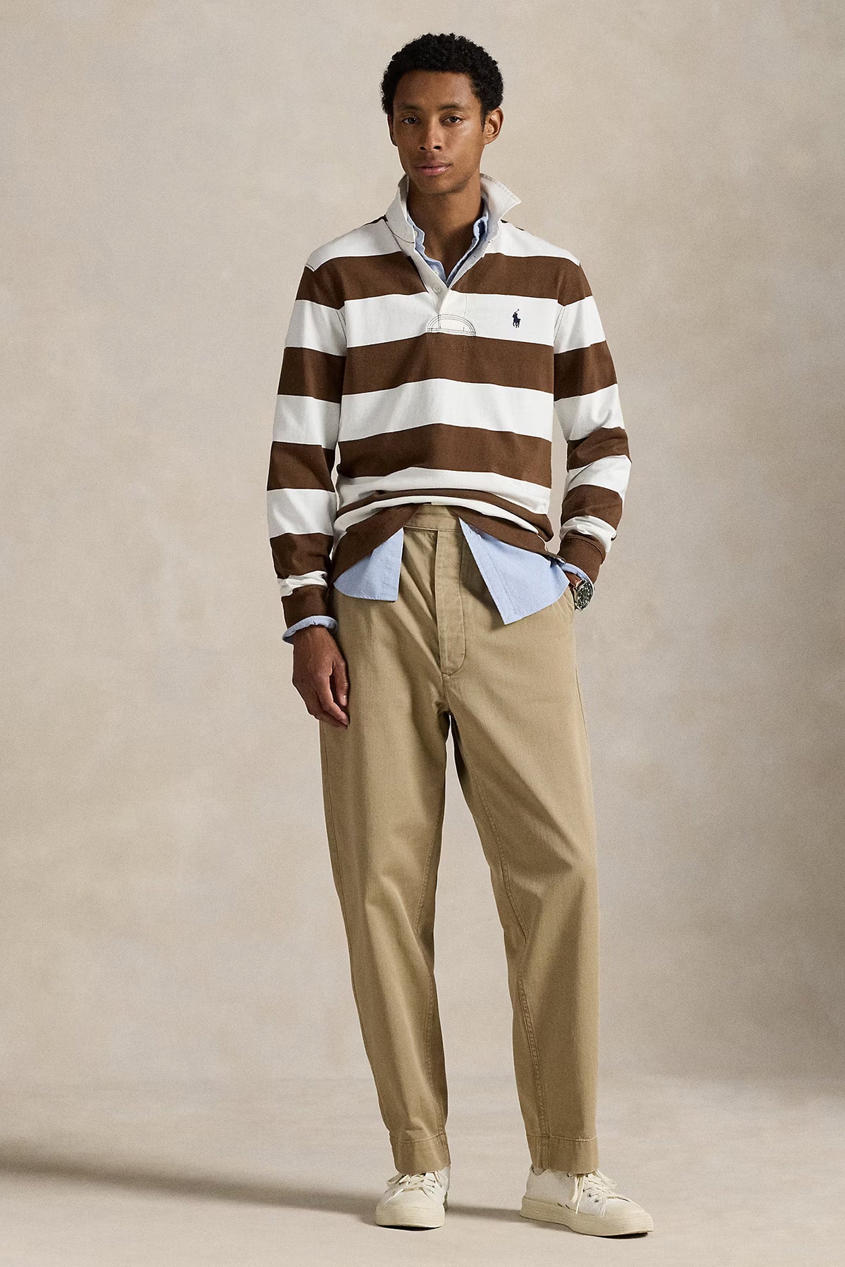 Polo Ralph Lauren Herren Rugbyhemd Russet/Trophy Cream PALE RUSSET/TROPHY CREAM Bild 2