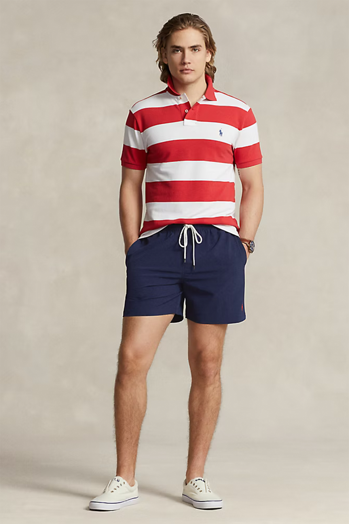 Polo Ralph Lauren Herren Slim-Fit Badeshorts Traveler Trunk Newport MARINE-BLAU Bild 2