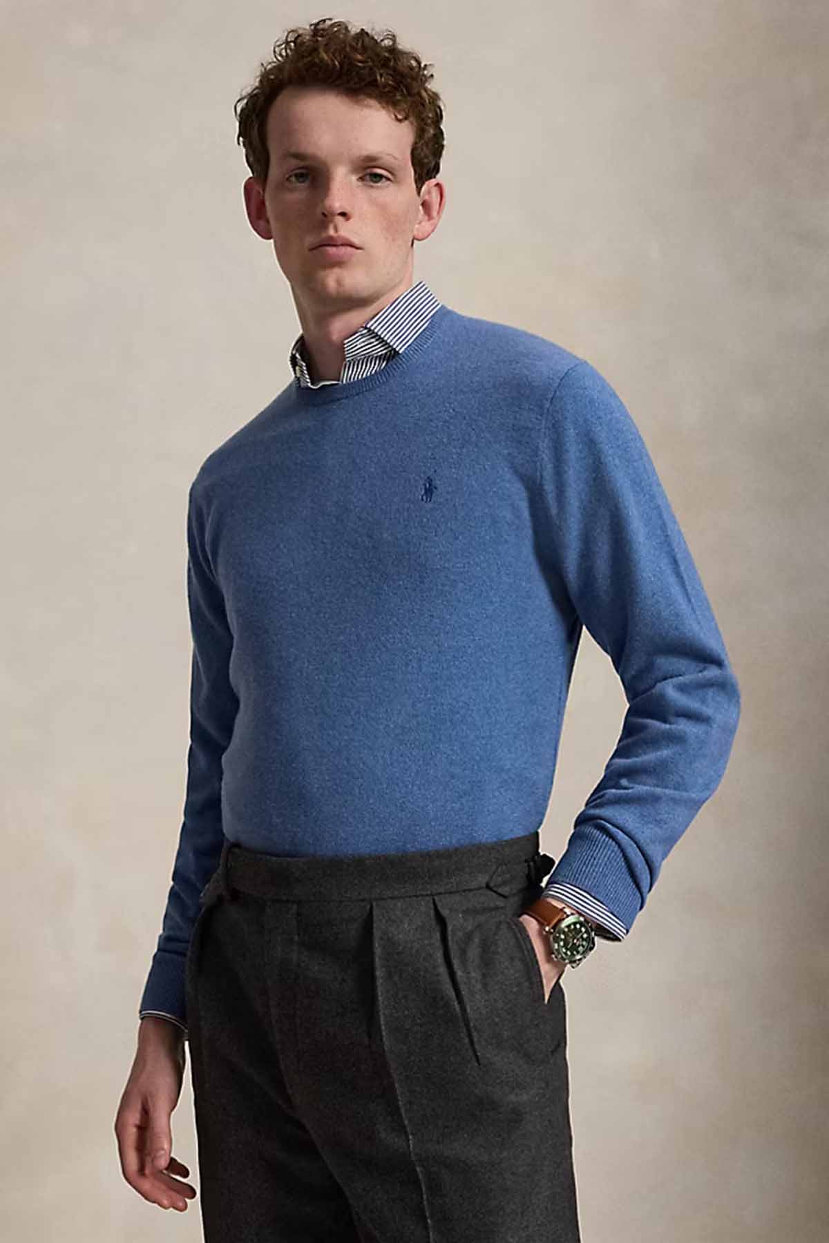 Polo Ralph Lauren Herren Strickpullover Blue Borage Heather BLAU Bild 2
