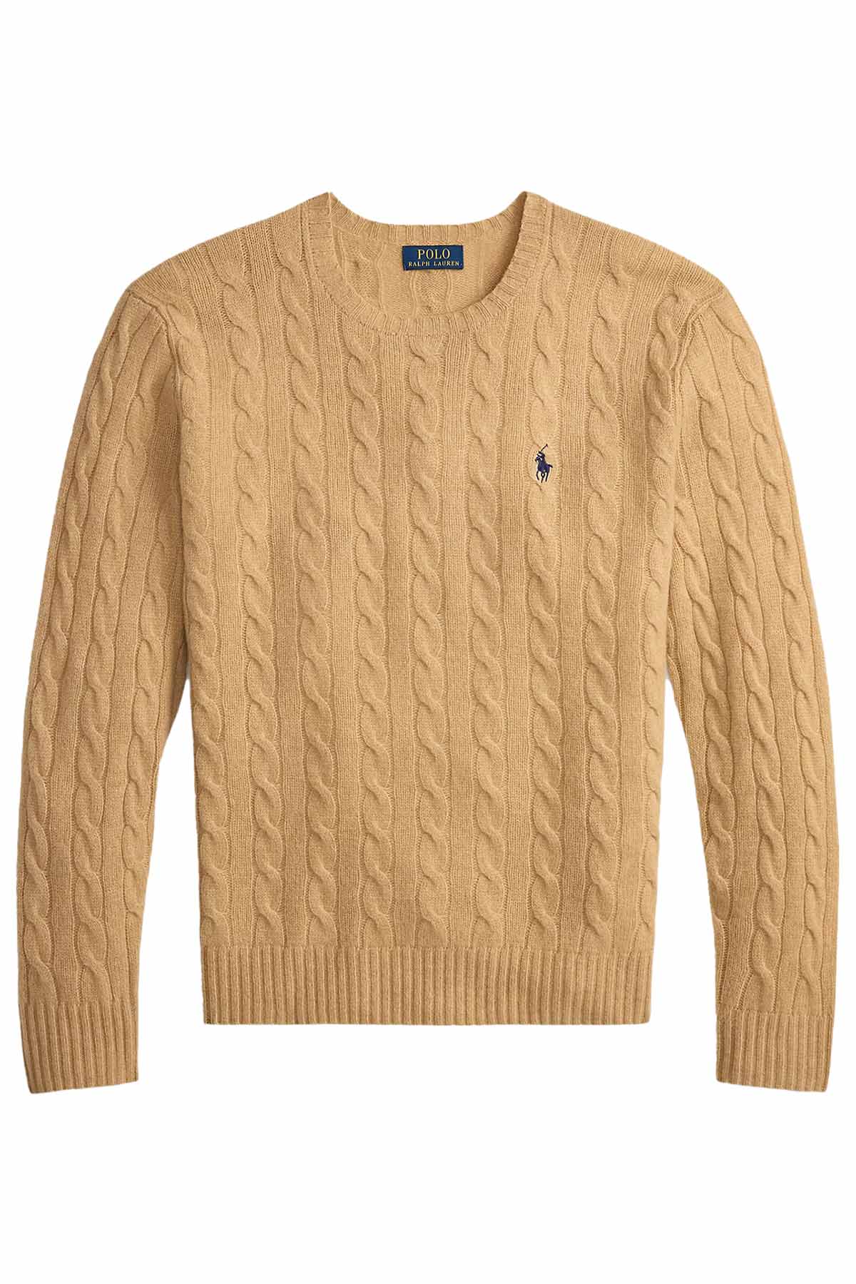 Polo Ralph Lauren Herren Strickpullover mit Zopfmuster Kamel BEIGE Bild 1