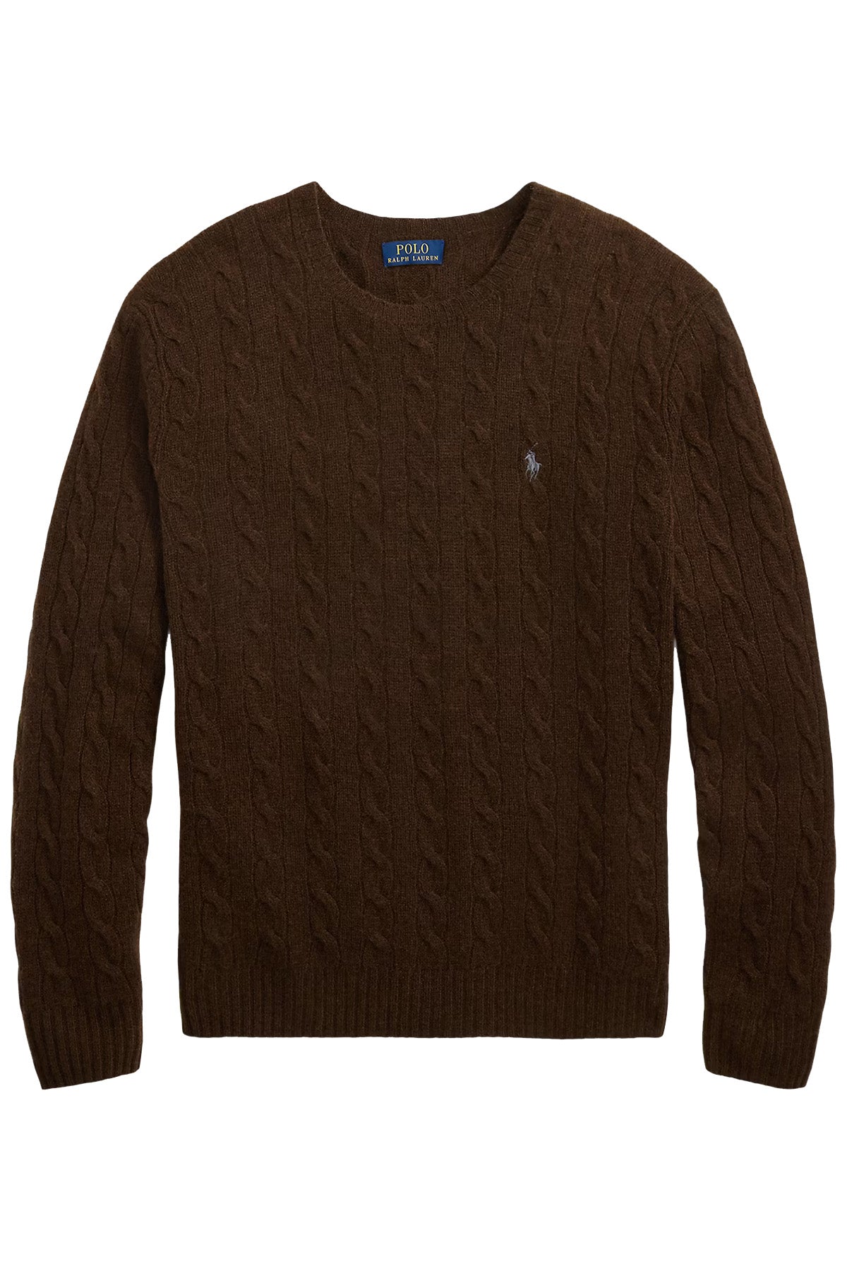 Polo Ralph Lauren Herren Strickpullover mit Zopfmuster Cacao Brown Heather CACAO BROWN HEATHER Bild 1