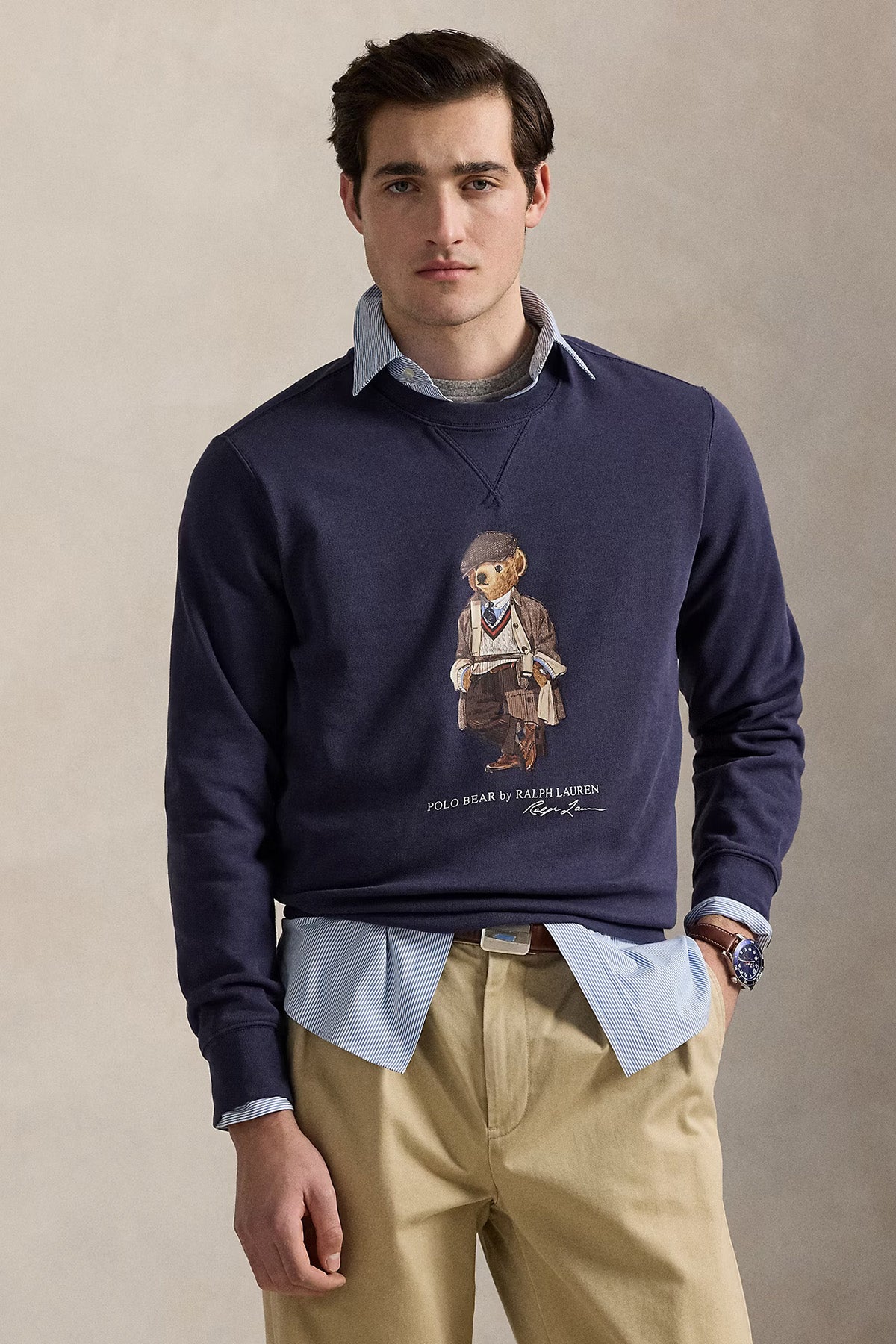 Polo Ralph Lauren Herren Sweatshirt mit Polo Bear Faded Blue FA25 FADED BLUE HRTG BEAR Bild 3