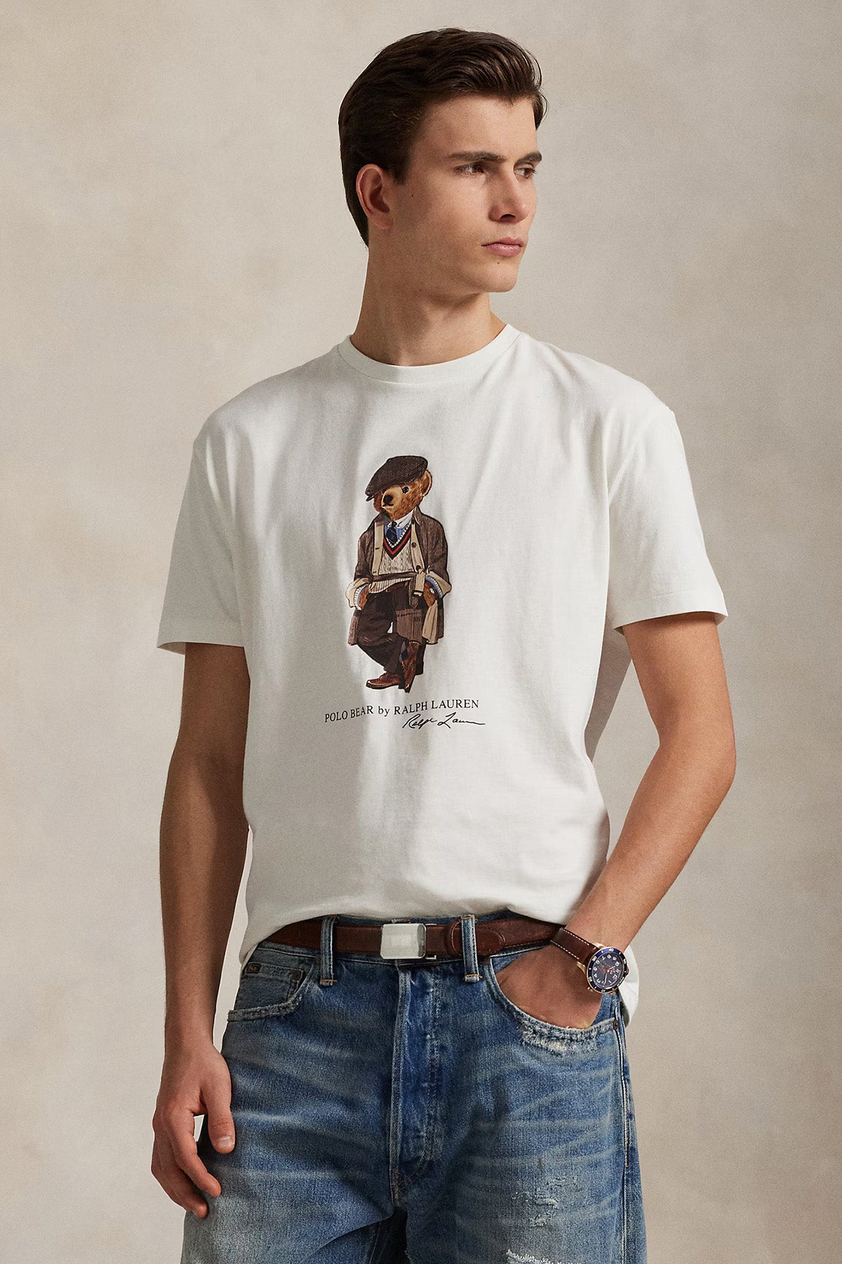 Polo Ralph Lauren Herren T-Shirt mit Polo Bear Deckwash White FA25 DECKWASH WHITE HRTG Bild 2