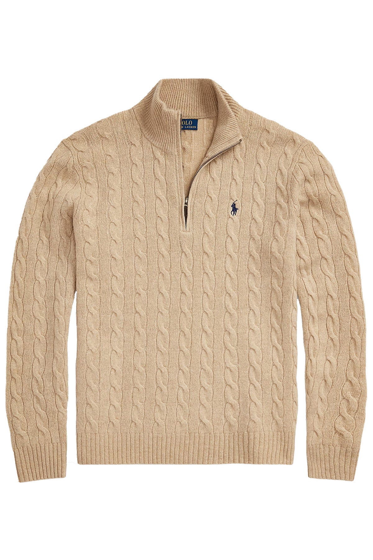 Polo Ralph Lauren Herren Troyerpullover mit Zopfmuster Camel Melange CAMEL MELANGE Bild 1