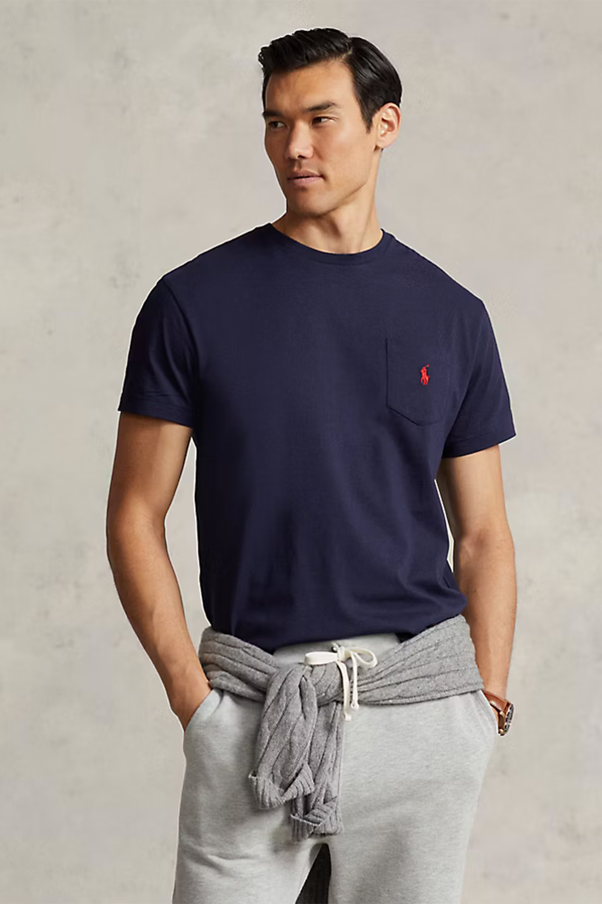Polo Ralph Lauren Herrn Classic-Fit T-Shirt mit Tasche Ink MARINE-BLAU Bild 2