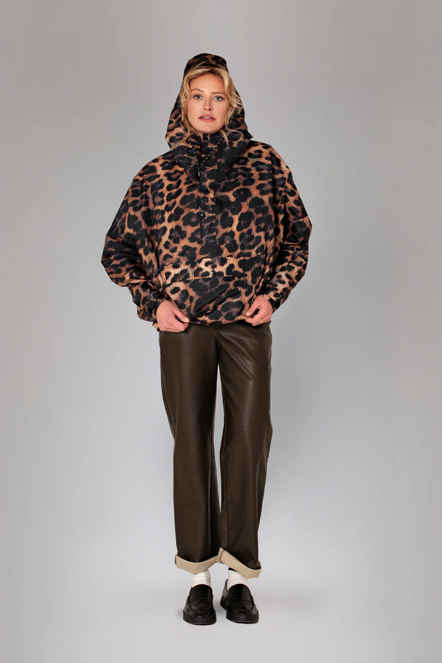 Rainkiss Unisex Anorak Dark Leopard Braun BRAUN Bild 1