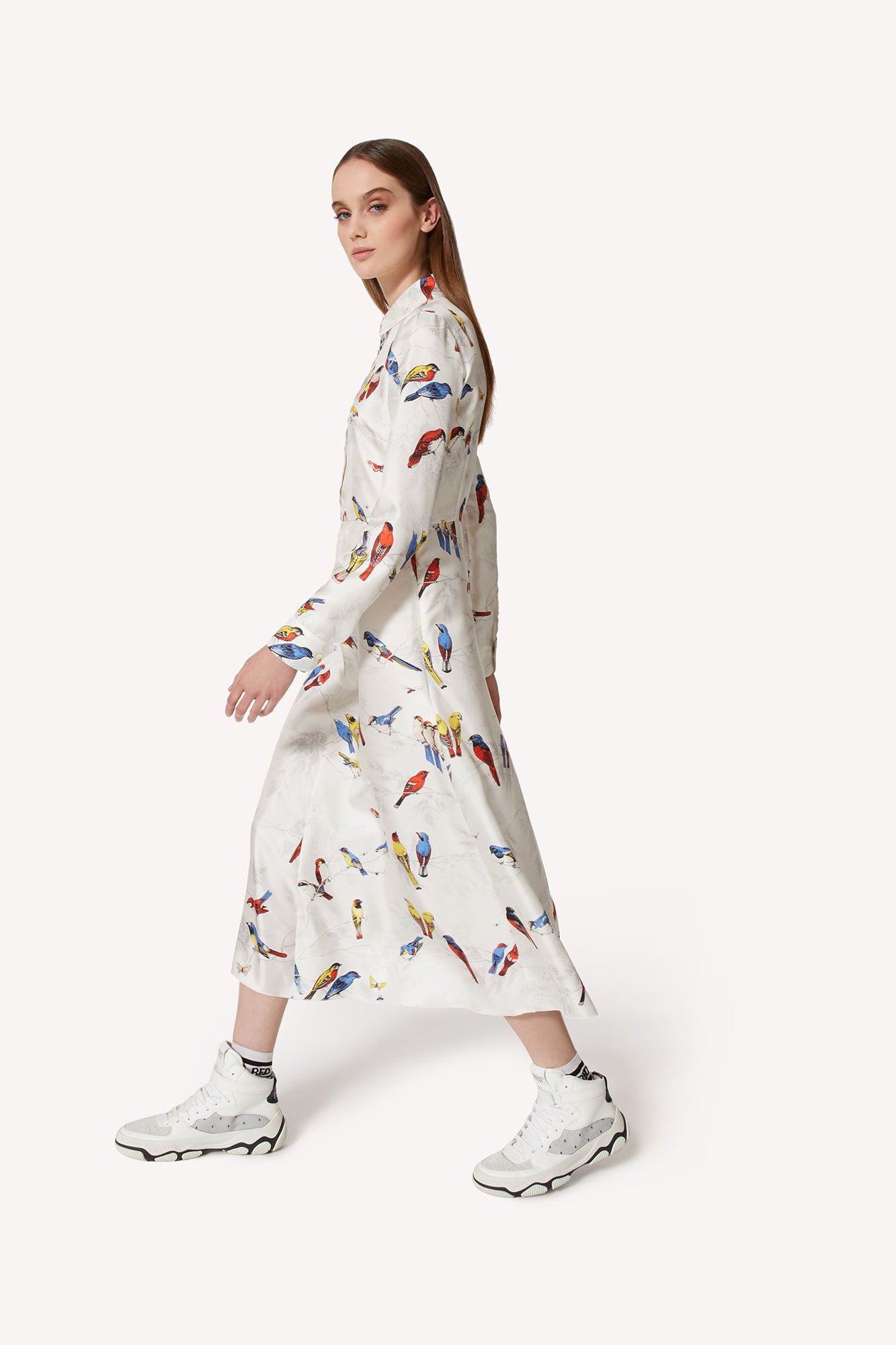 Red Valentino Damen Seidenkleid mit Print Latte NATUR-WEISS Bild 3