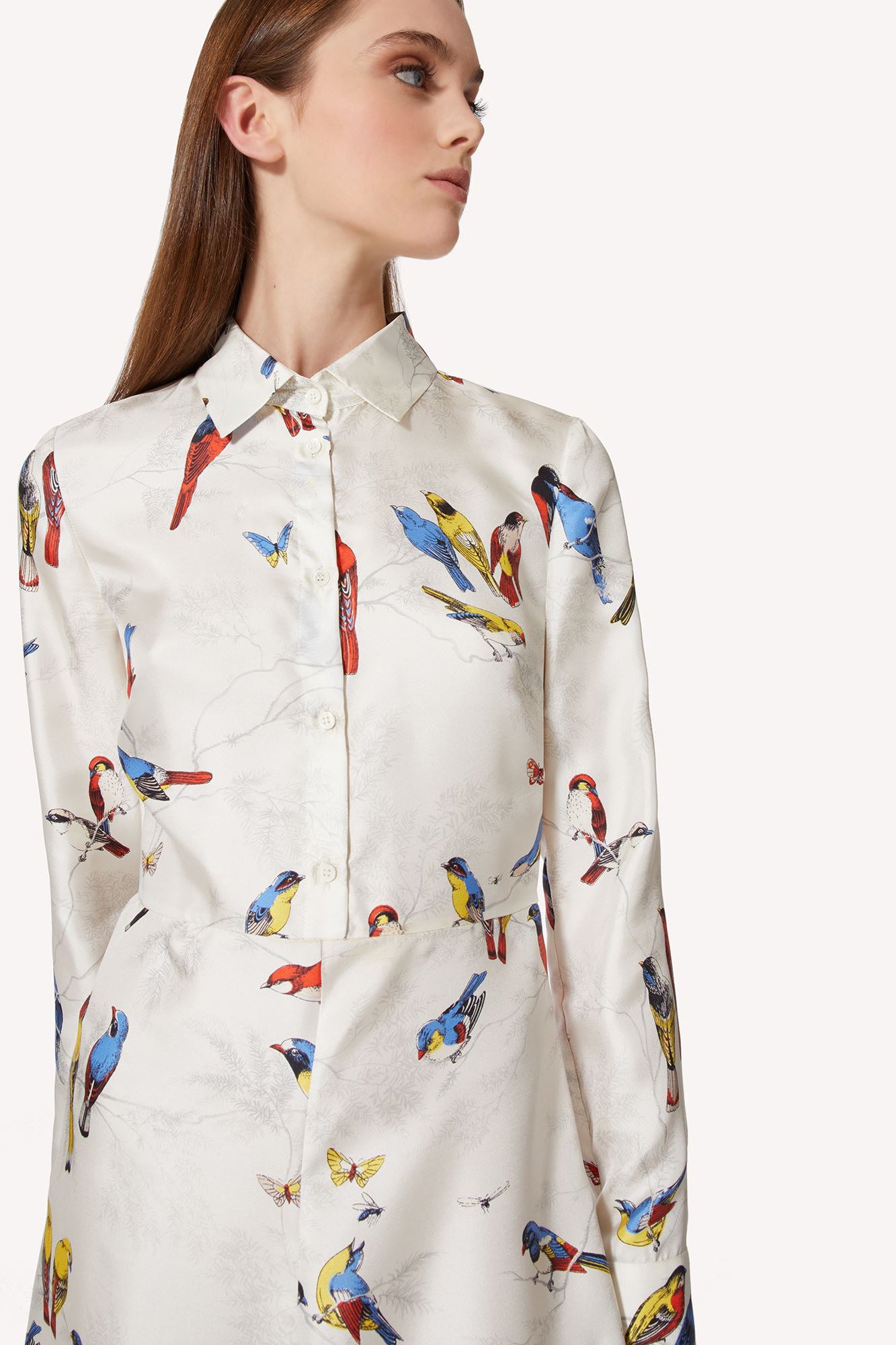 Red Valentino Damen Seidenkleid mit Print Latte NATUR-WEISS Bild 5