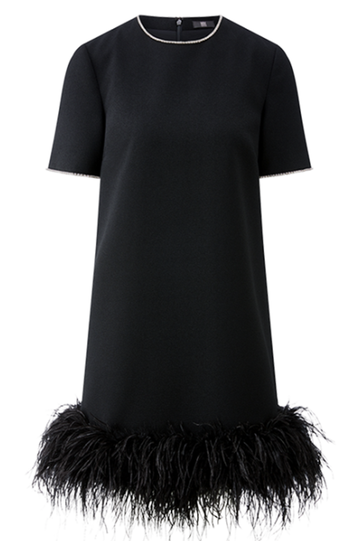 Riani Damen Kleid mit Federsaum Schwarz SCHWARZ Bild 1