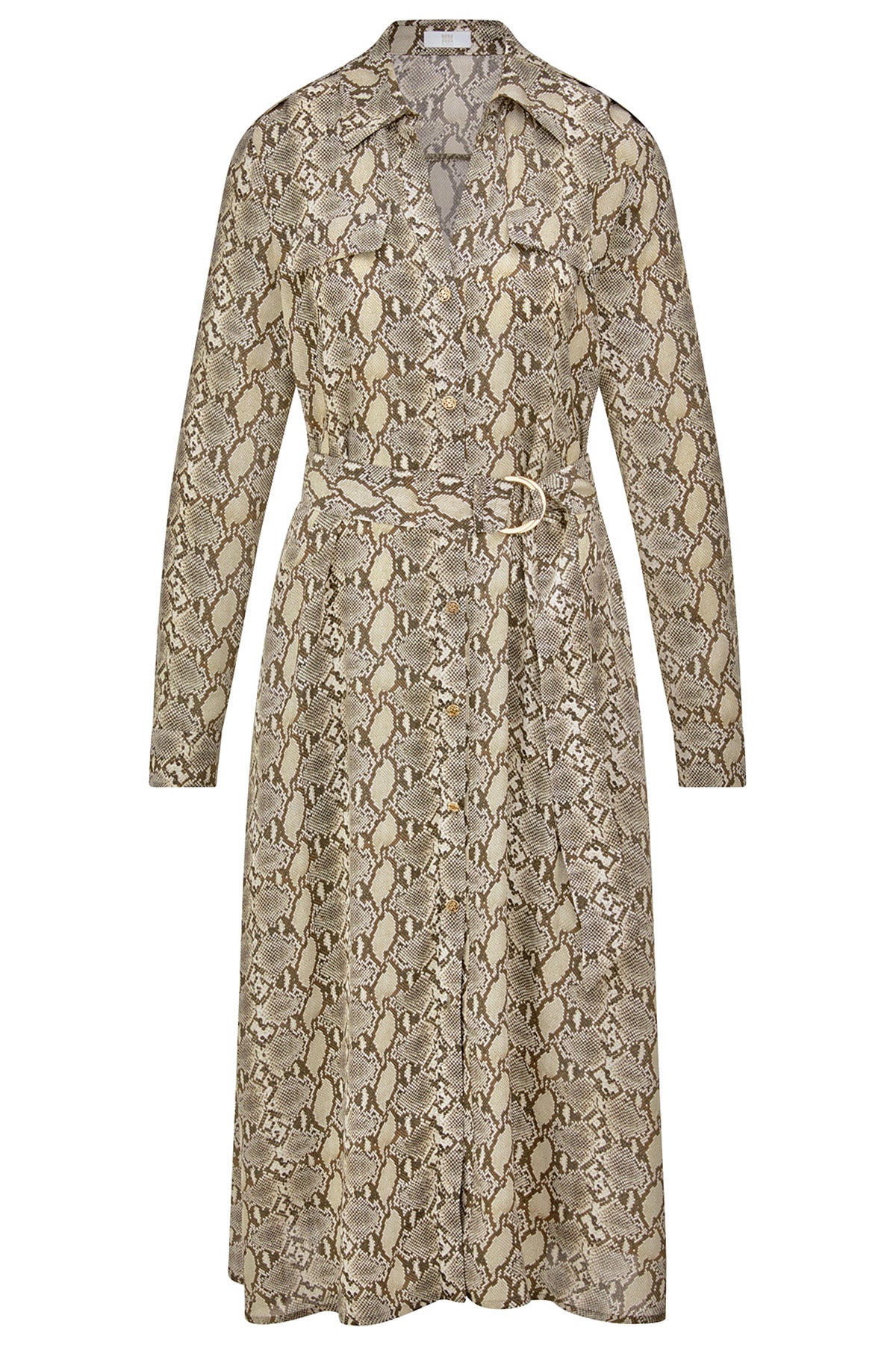 Riani Damen Maxikleid mit Schlangenprint, Beige 859 Bild 1