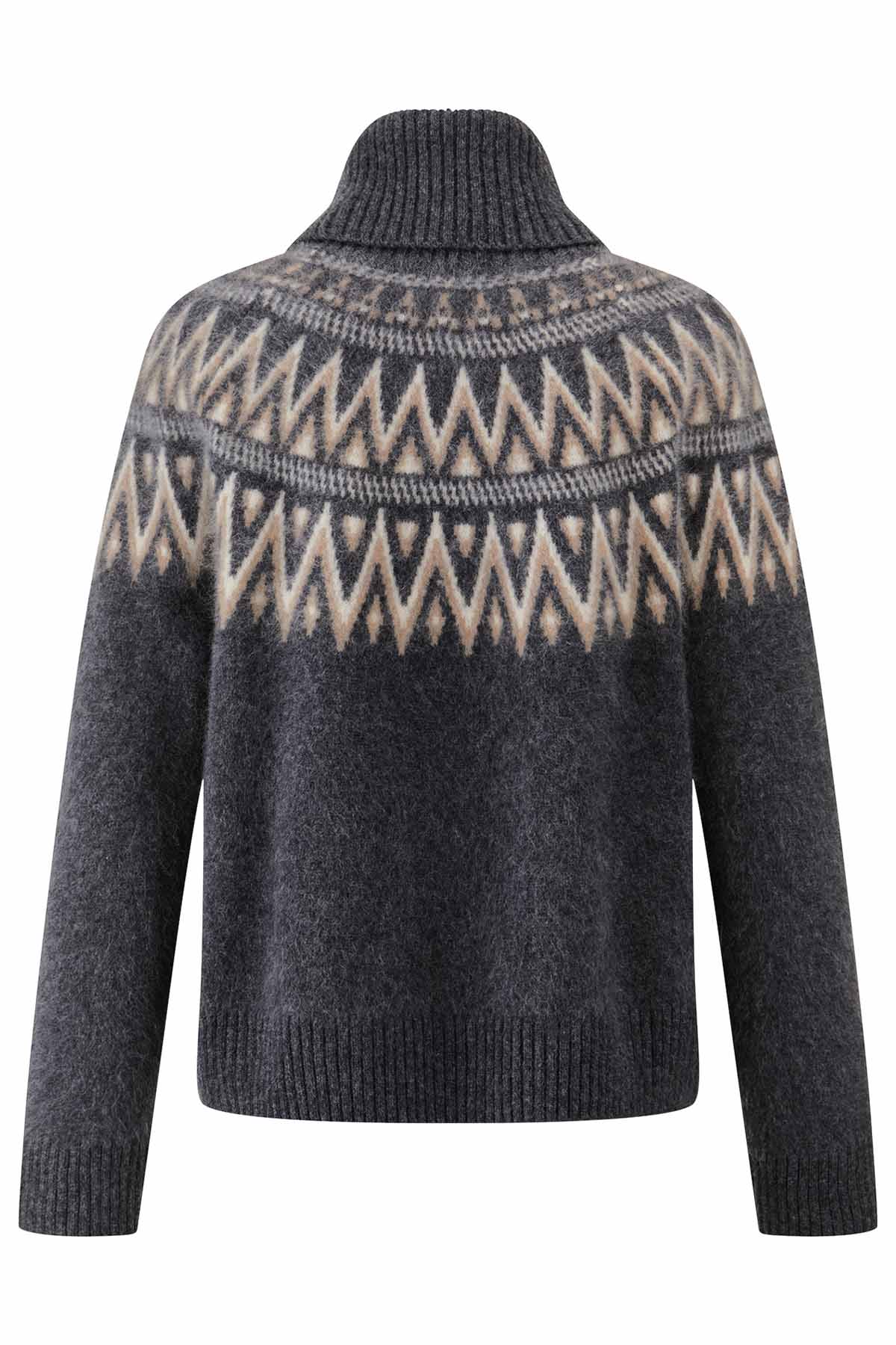 Riani Damen Rollkragenpullover mit Jacquardmuster Coal Patterned 960 coal patterned Bild 2