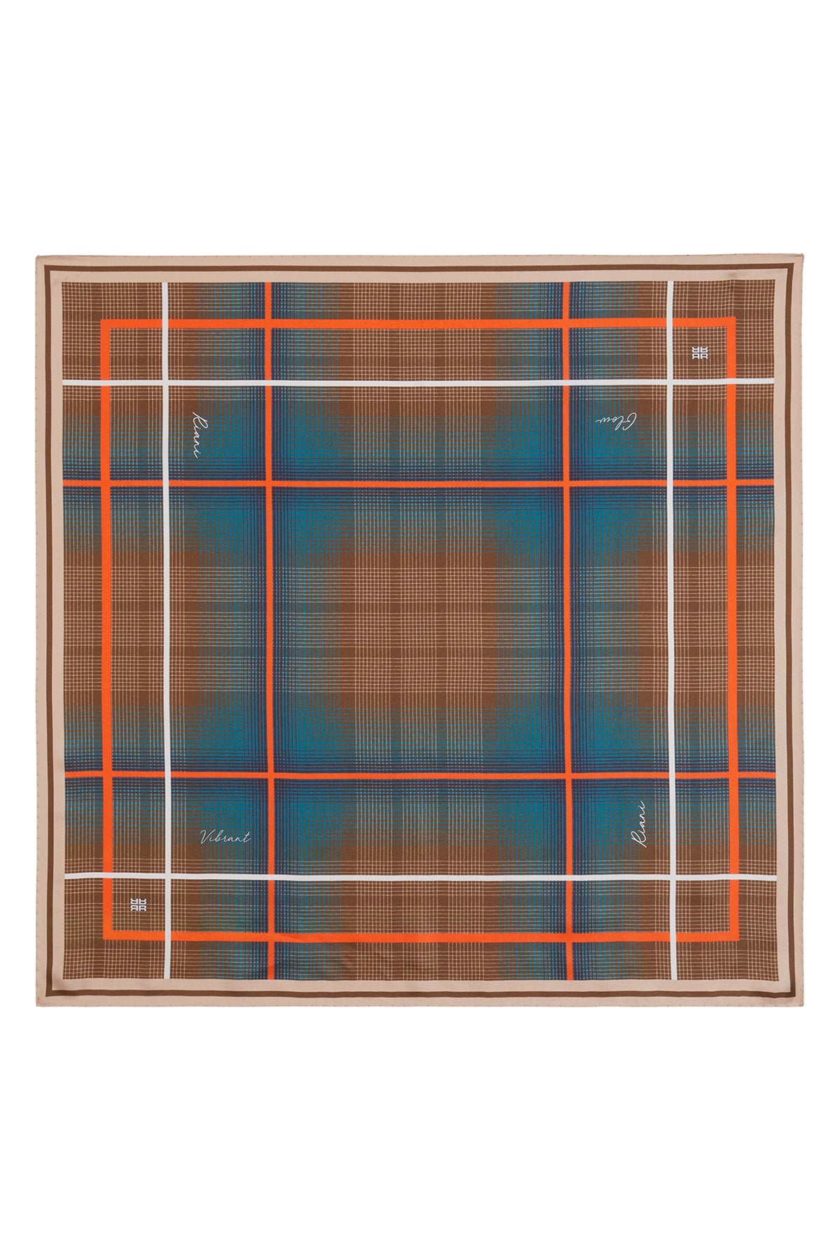 Riani Damen Seidentuch mit Karomuster Pecan Patterned 653 pecan patterned Bild 1