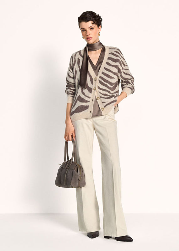 Riani Damen Zebra-Strickjacke Oat Patterned BEIGE Bild 2