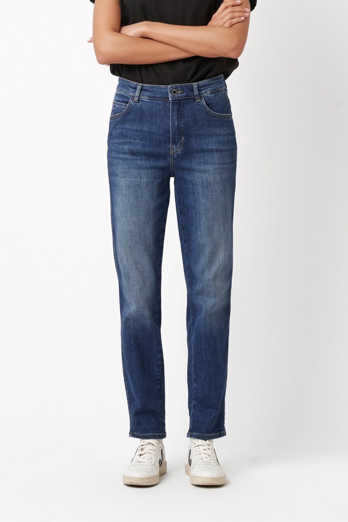 Rosner Damen High Waiste Jeans Audrey1 Blau mid blue Bild 2