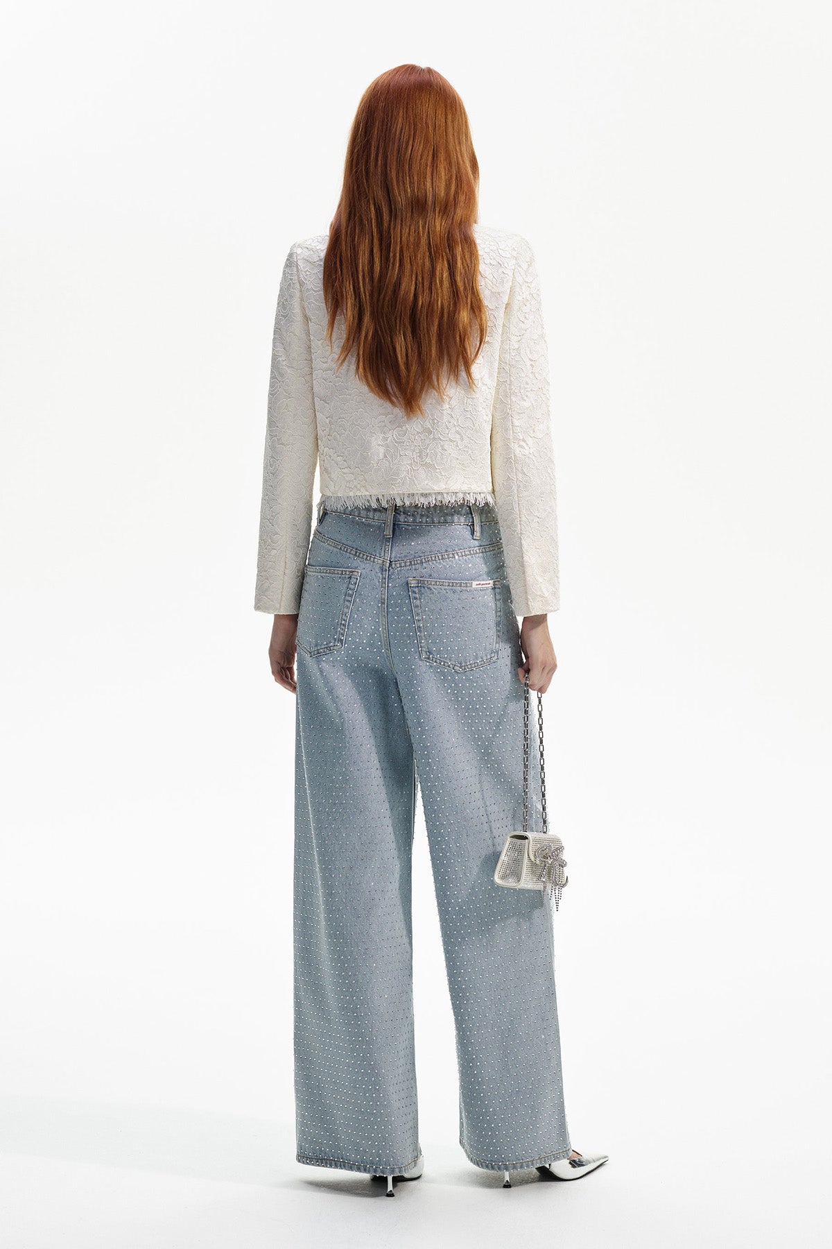 self-portrait Damen Blue Rhinestone Jeans Hellblau BLAU Bild 4