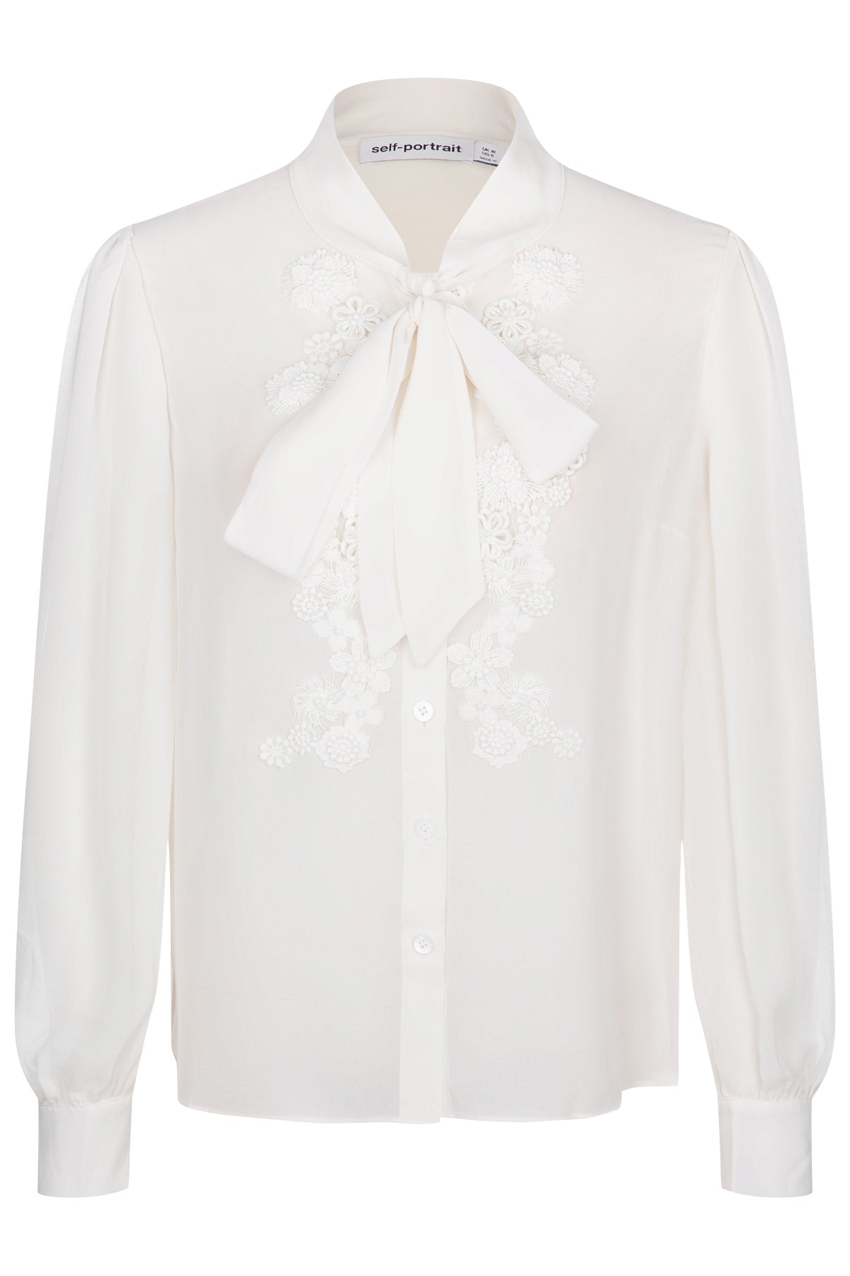 self-portrait Damen Chiffon Bluse Creme CREME Bild 1