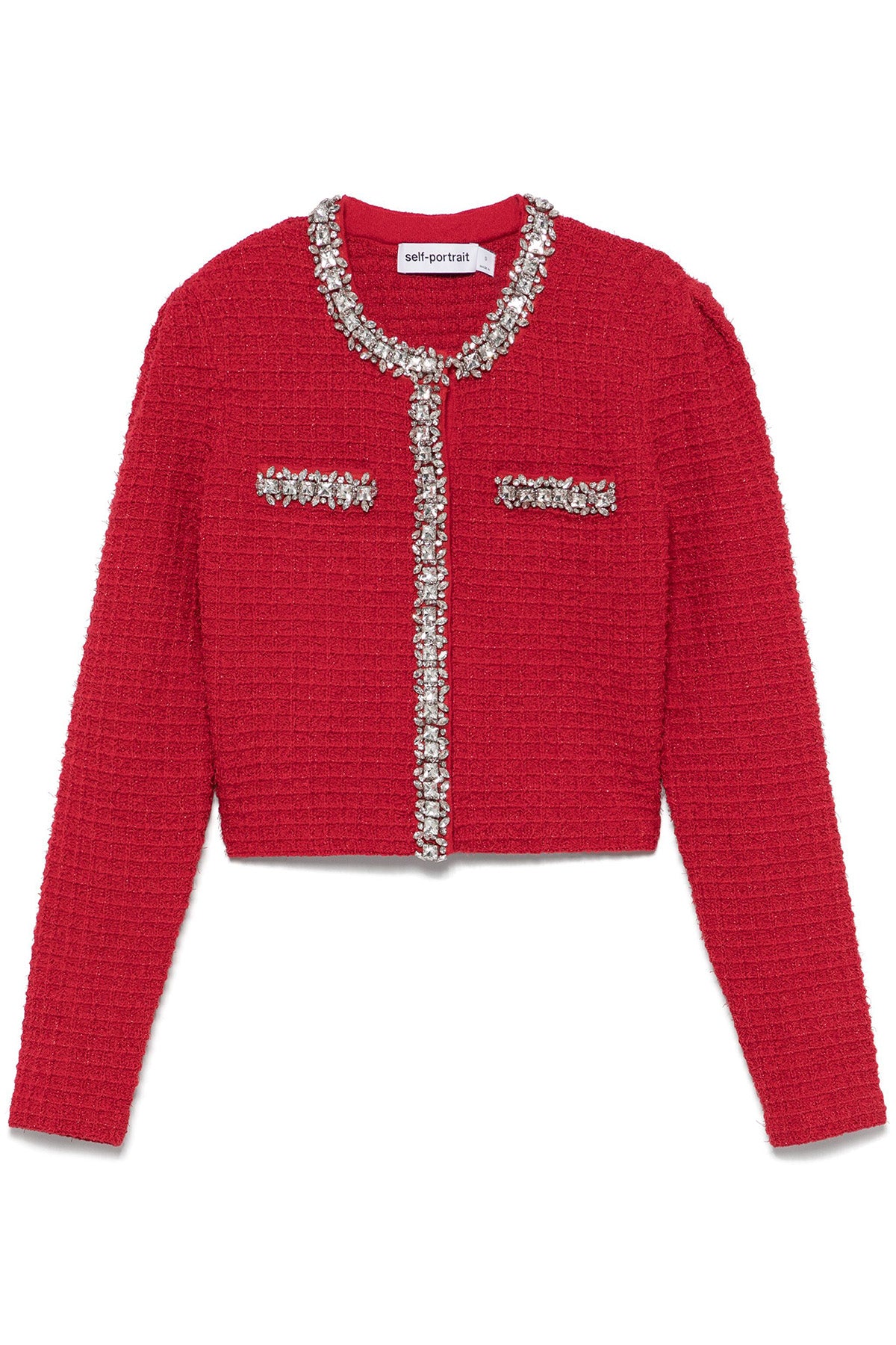 self-portrait Damen Jacke aus Waffelstrick Rot ROT Bild 1