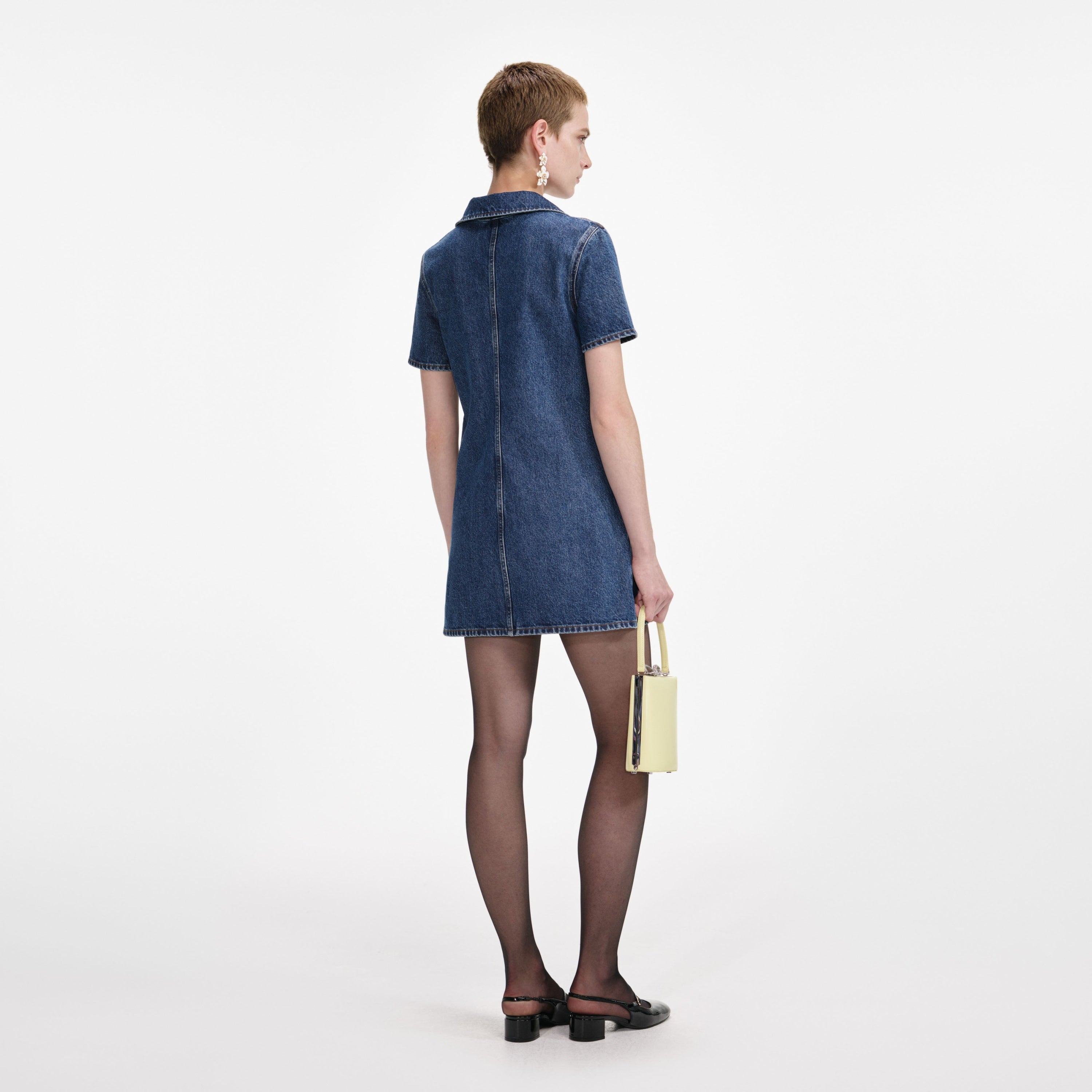 self-portrait DENIM CRYSTAL BOW MINI DRESS BLUE BLUE Bild 4