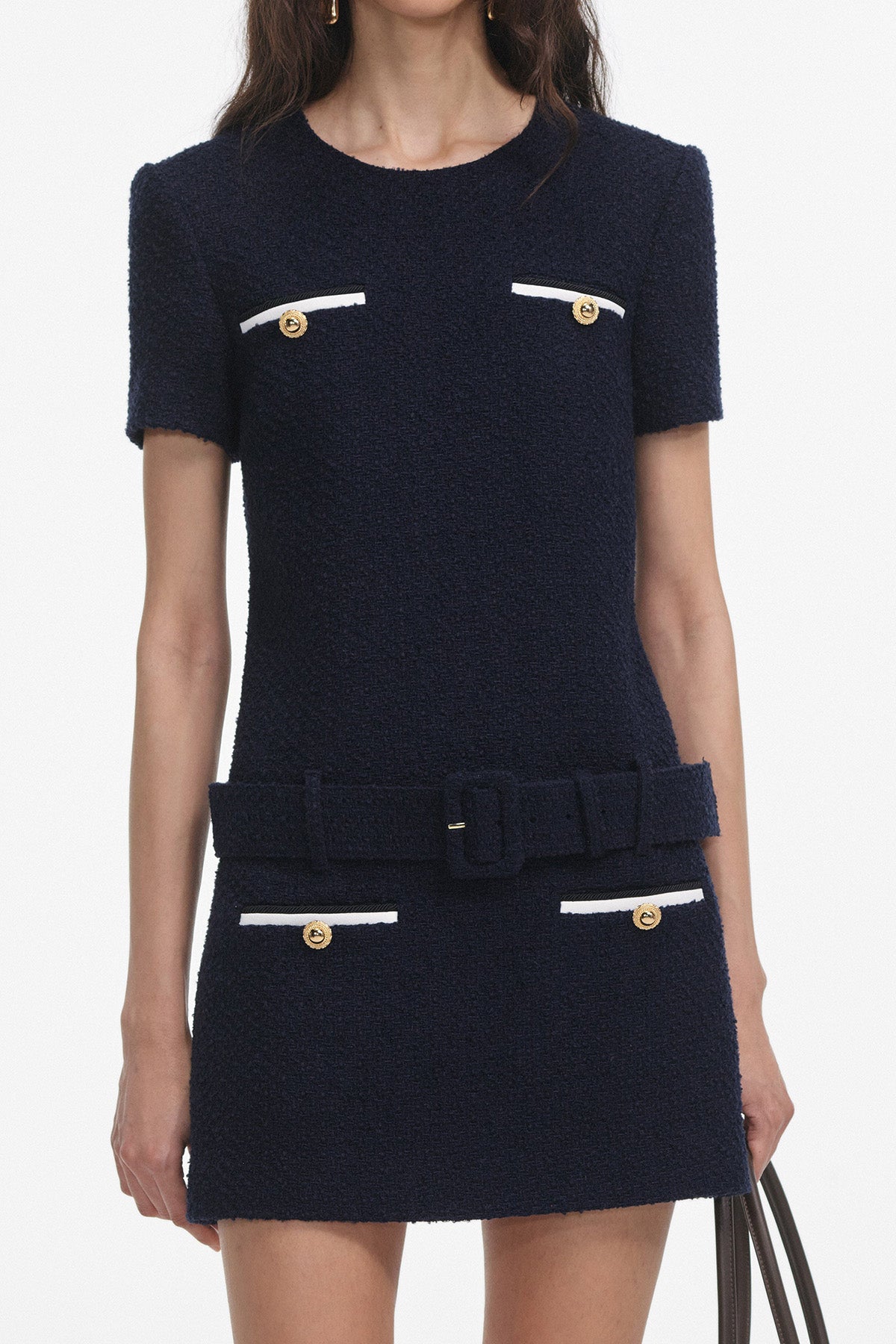 self-portrait NAVY BOUCLE MINI DRESS BLUE BLUE Bild 4