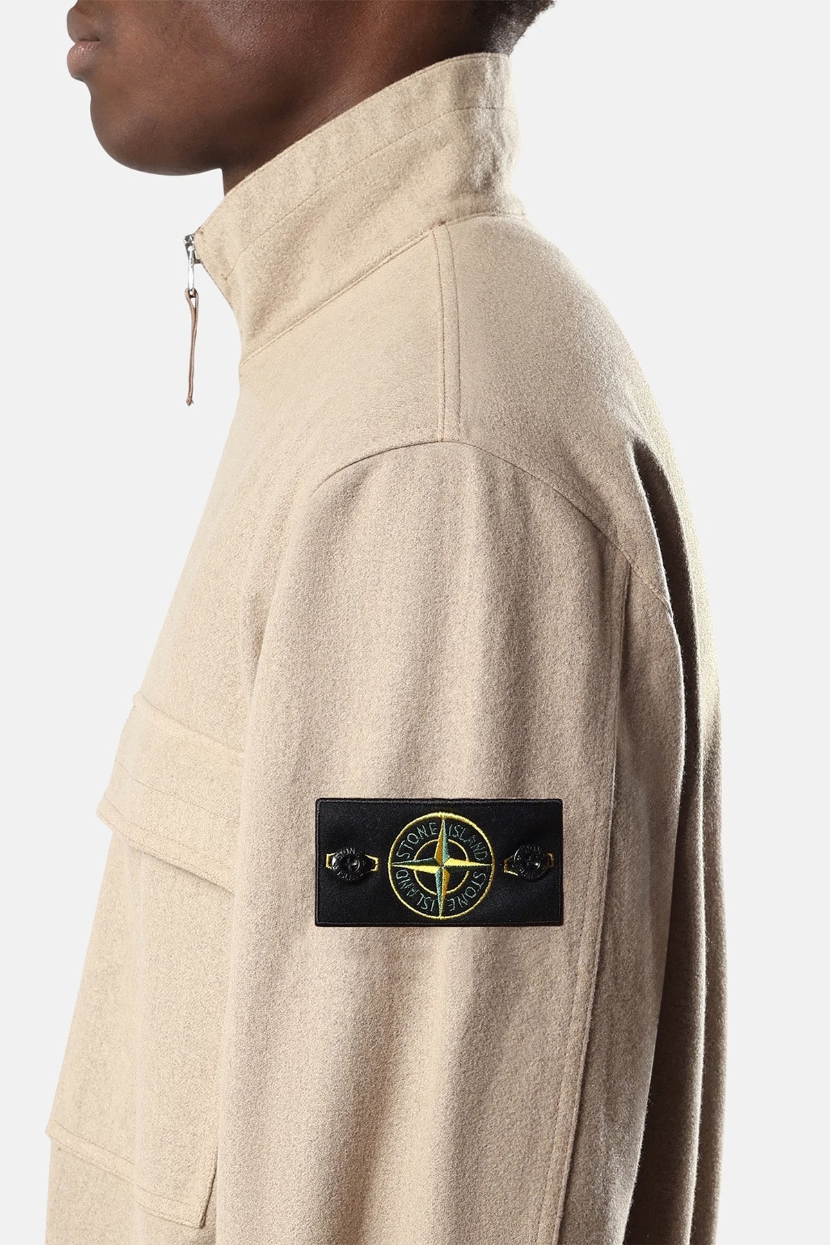 Stone Island Herren Flanell-Overshirt Graugelb BEIGE Bild 4