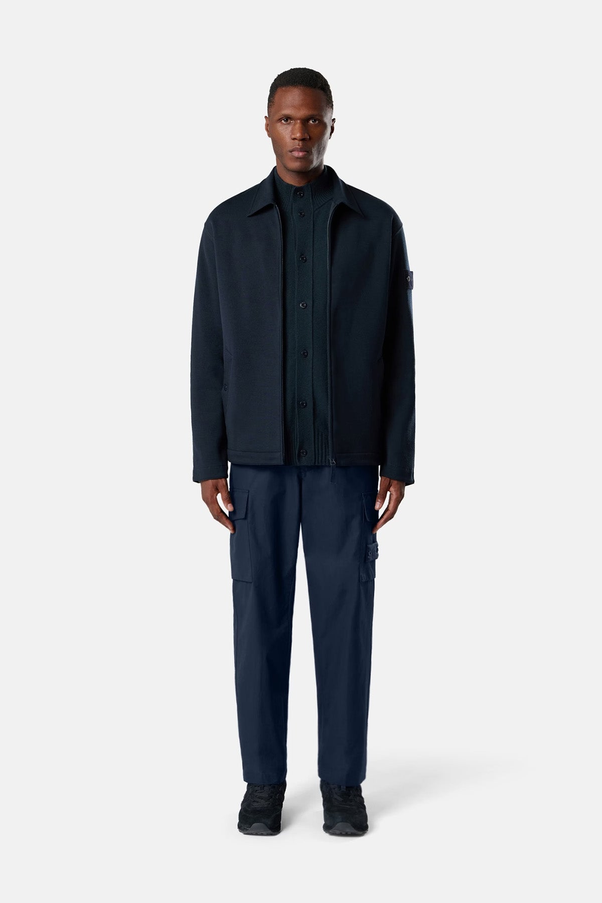 Stone Island Herren Fleece-Sweatjacke Ghost Navy MARINE-BLAU Bild 2