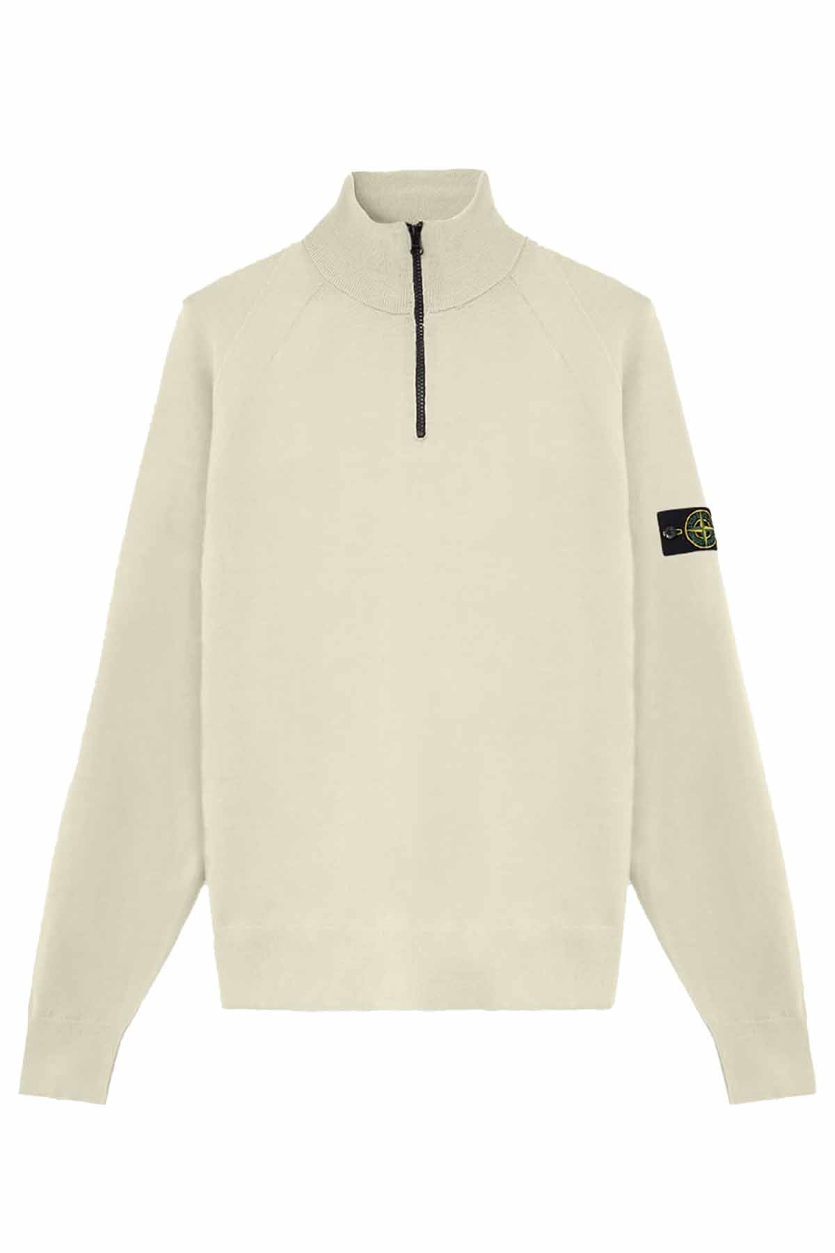 Stone Island Herren Half-Zip-Strickpullover Sandfarben BEIGE Bild 1