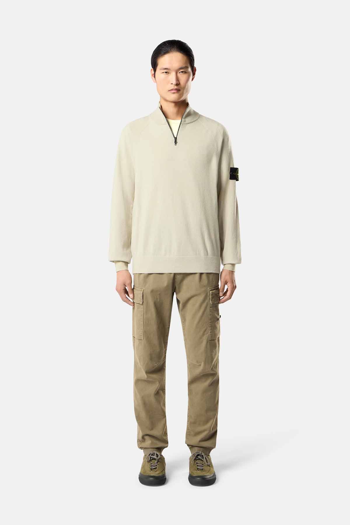Stone Island Herren Half-Zip-Strickpullover Sandfarben BEIGE Bild 2