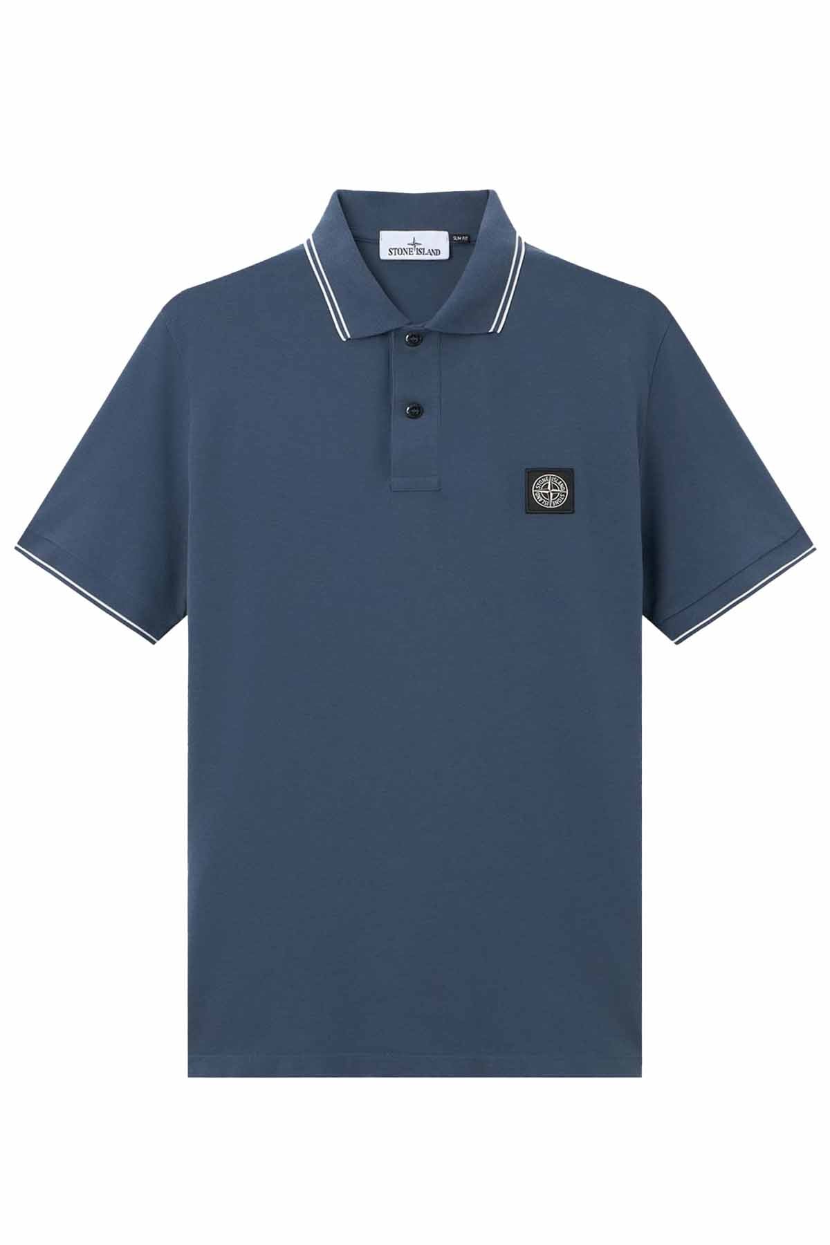 Stone Island Herren Pique-Poloshirt Schieferblau BLAU Bild 1