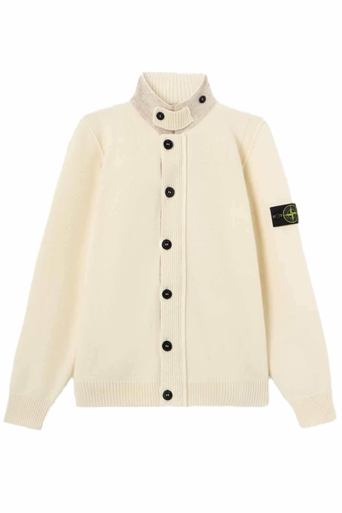 Stone Island Herren Strickjacke Elfenbeinfarben NATUR-WEISS Bild 1