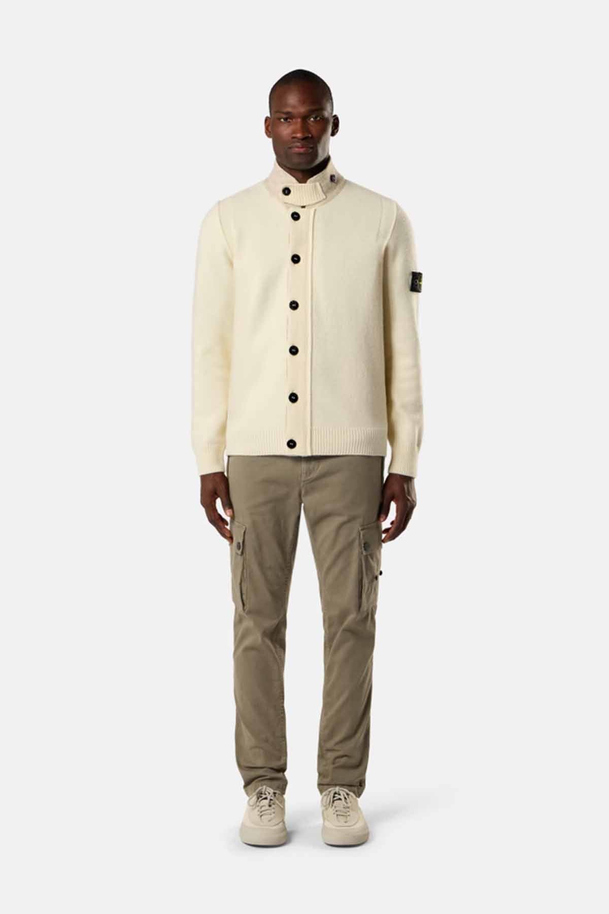 Stone Island Herren Strickjacke Elfenbeinfarben NATUR-WEISS Bild 2