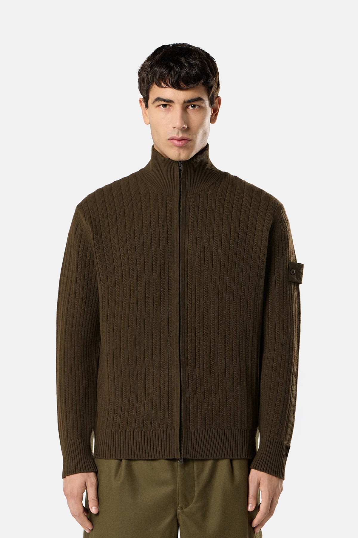 Stone Island Herren Strickjacke Ghost Militärgrün OLIVE Bild 2
