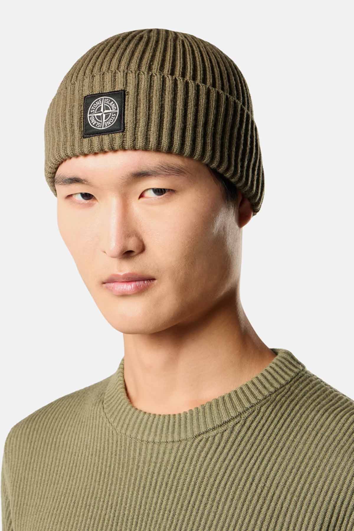 Stone Island Herren Strickmütze Militärgrün OLIVE Bild 2