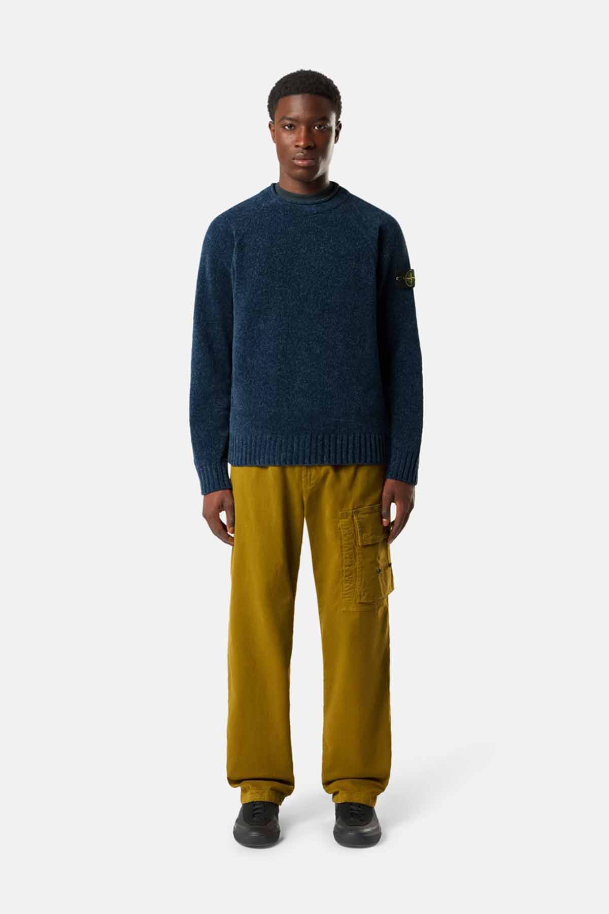 Stone Island Herren Strickpullover Stahlblau melliert BLAU-MELANGE Bild 2