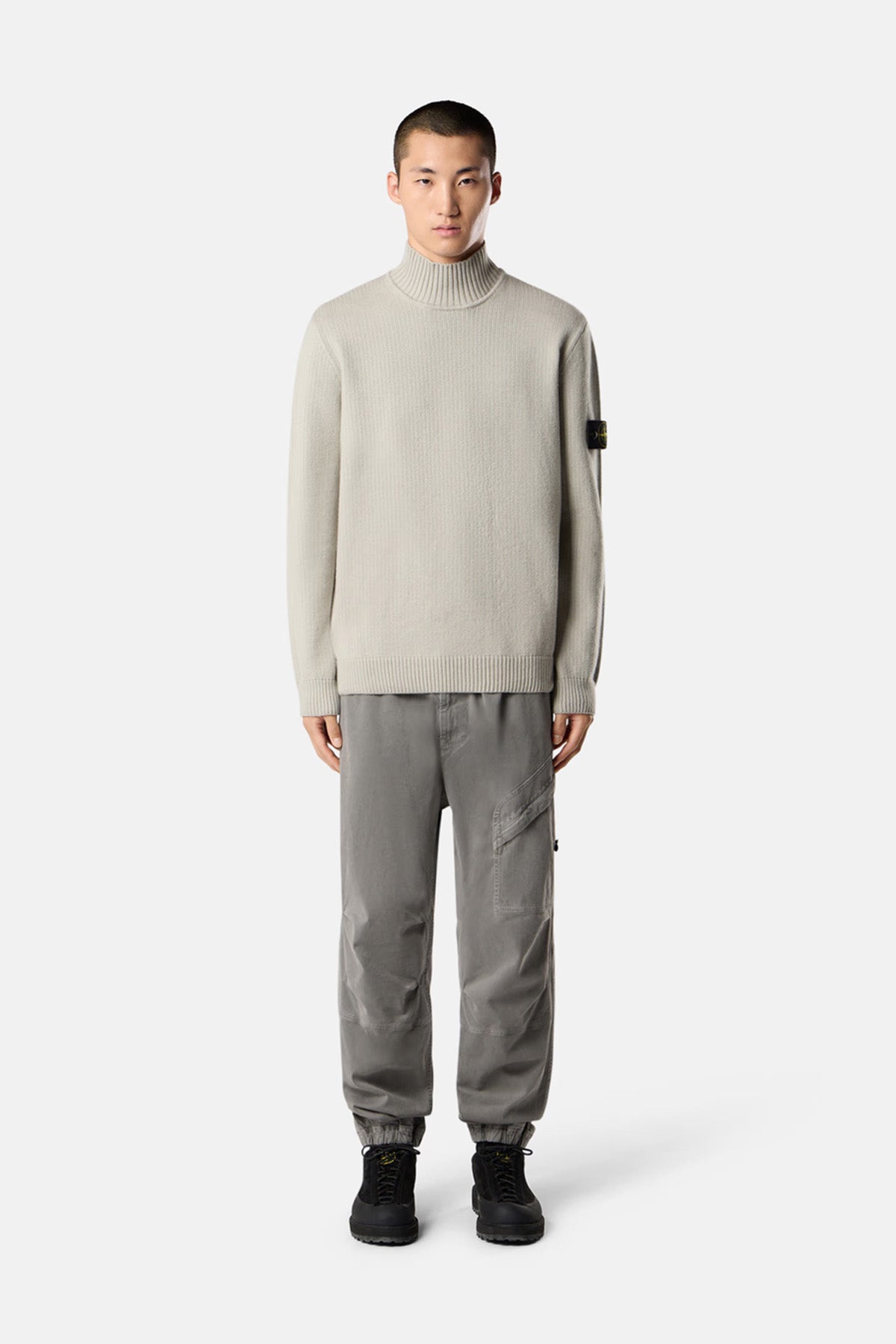 Stone Island Herren Turtleneck-Pullover Pearl Grey v0061 Bild 2