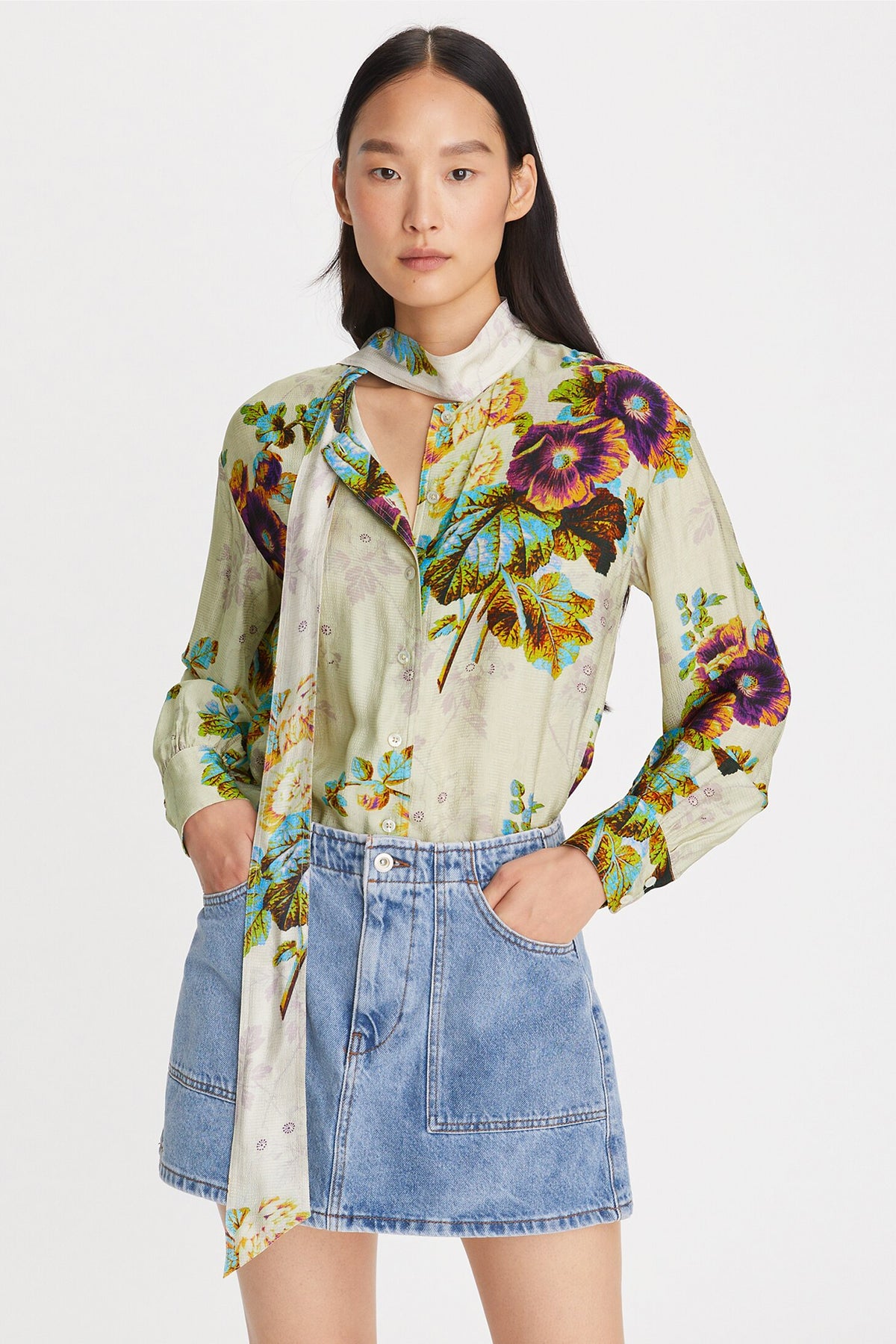 Tory Burch Damen Bluse Purple traditional Floral LILA Bild 3