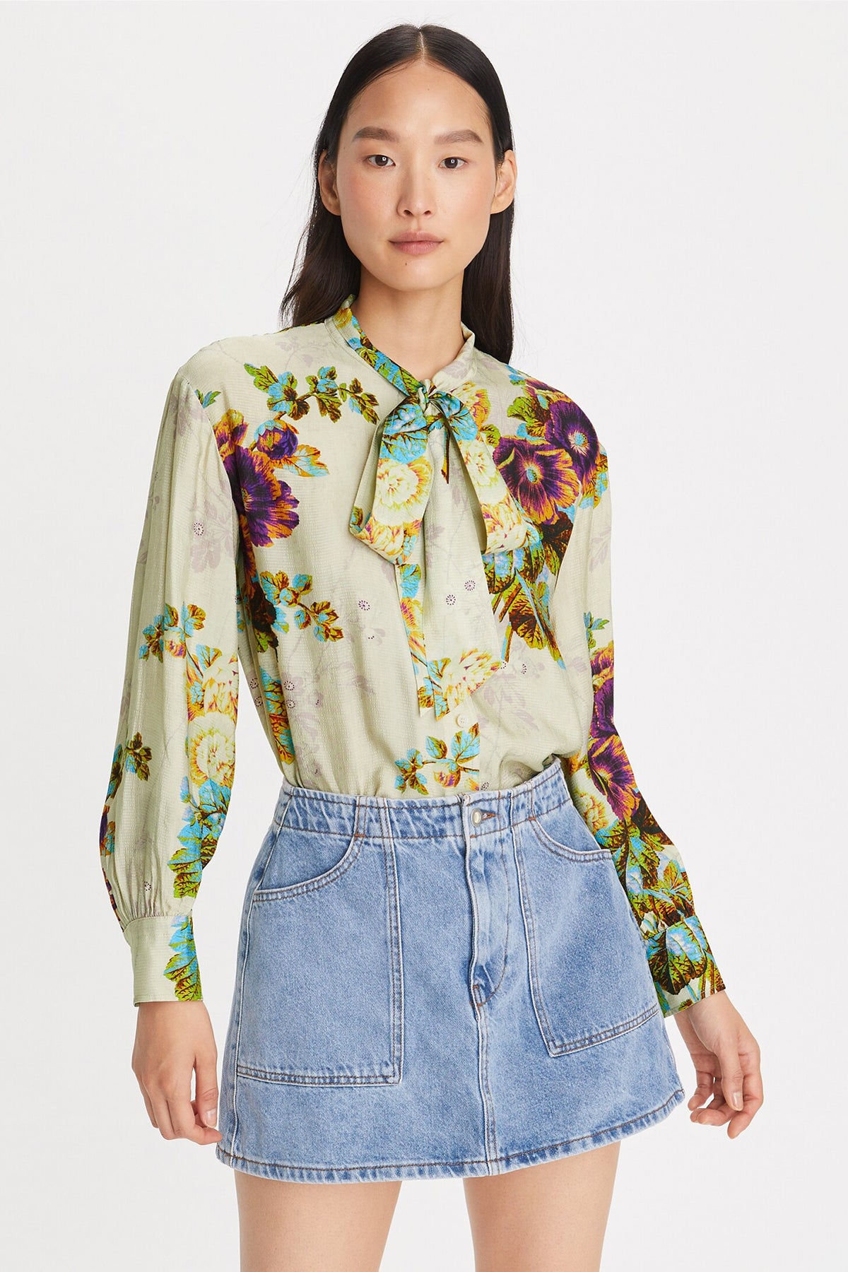 Tory Burch Damen Bluse Purple traditional Floral LILA Bild 4