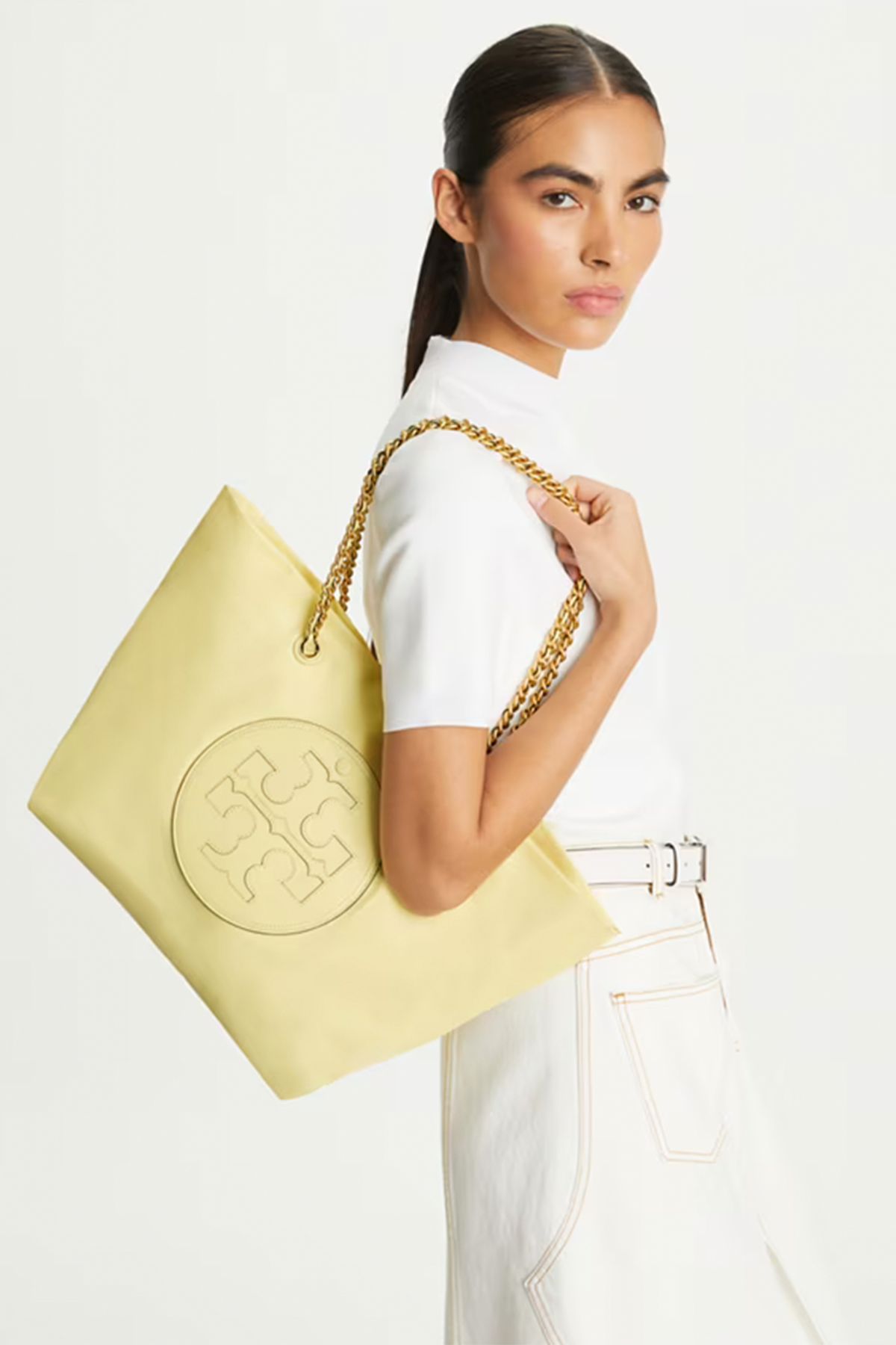 Tory Burch Damen Ella Chain Tote Tasche Lemon Sugar GELB Bild 2