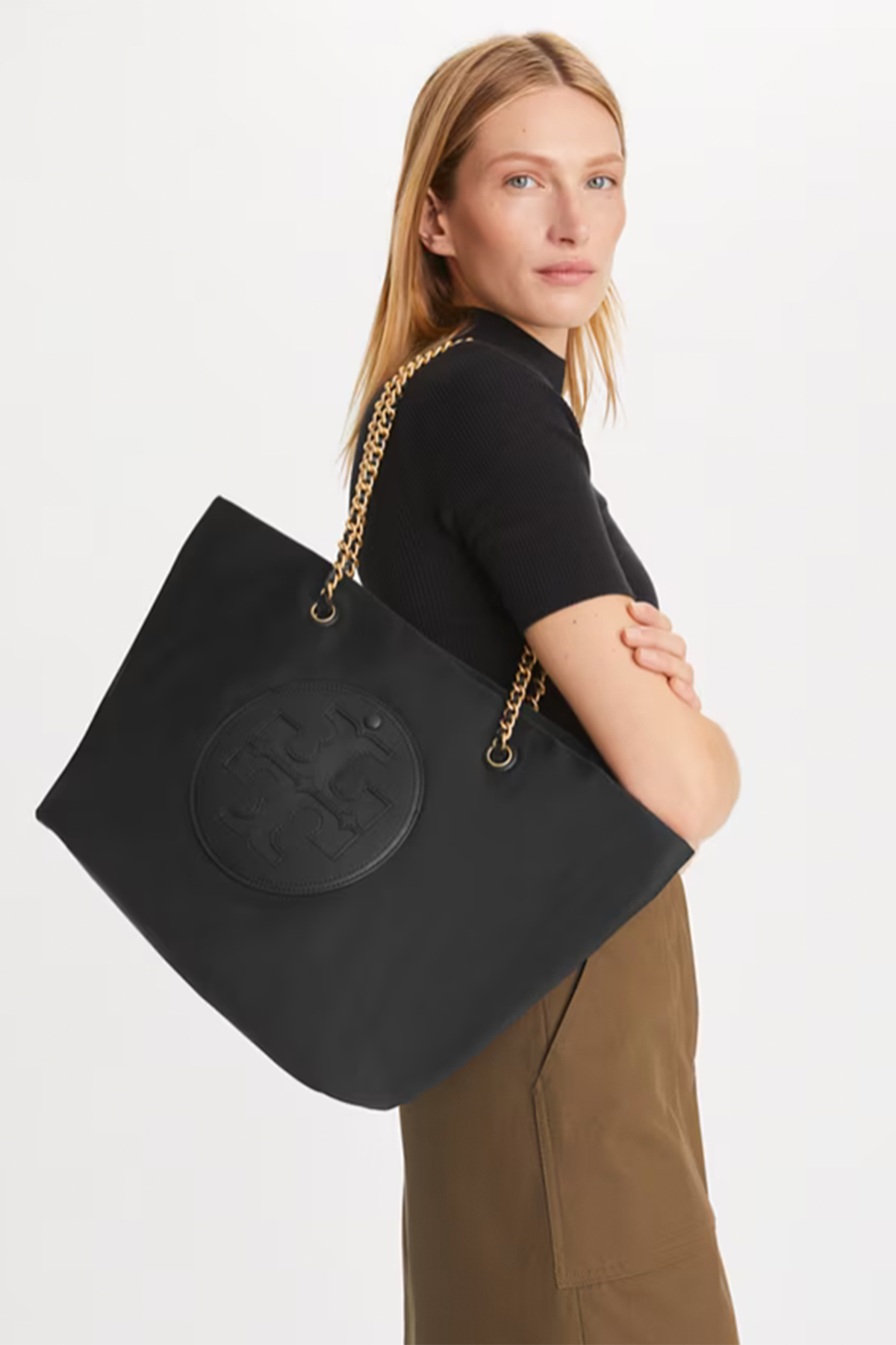 Tory Burch Damen Ella Chain Tote Tasche Schwarz SCHWARZ Bild 2