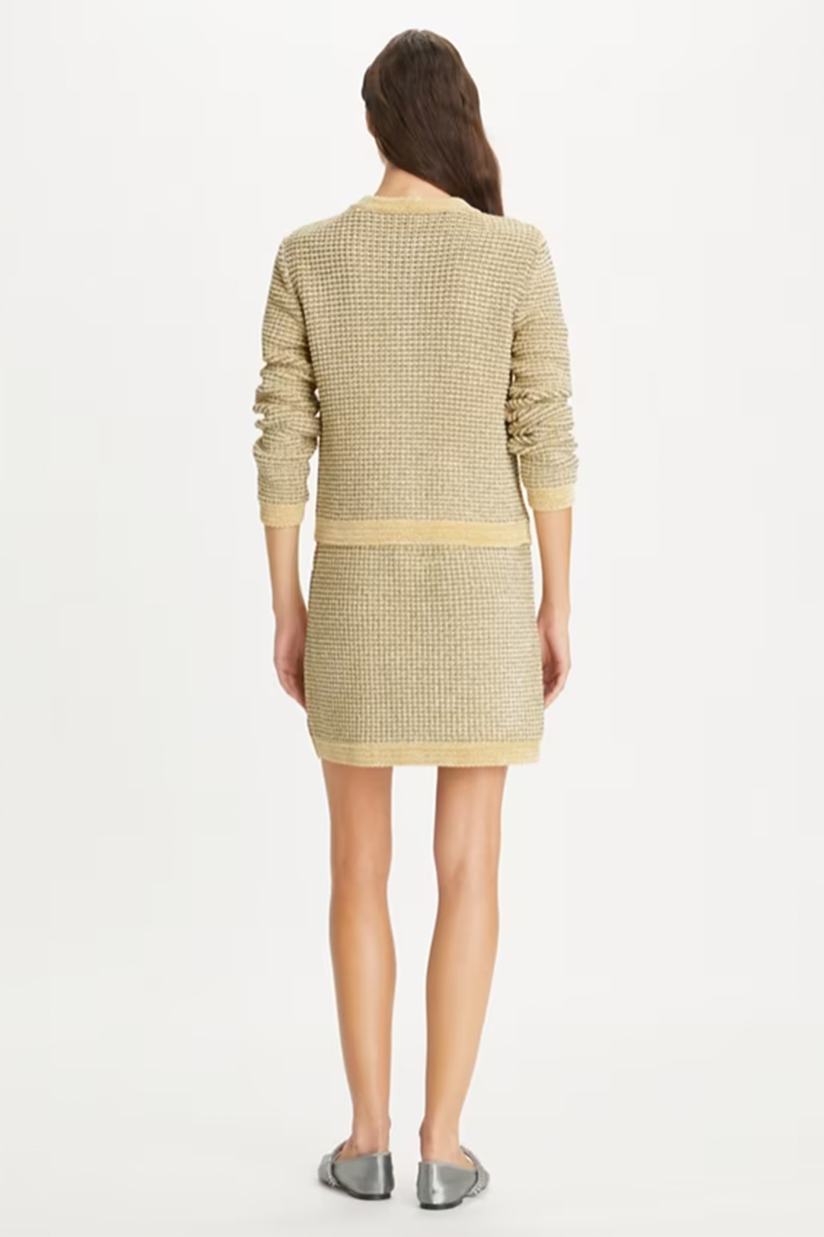 Tory Burch Damen Strickjacke Kendra Velvet Ivory/Metallic Gray NATUR-WEISS Bild 3