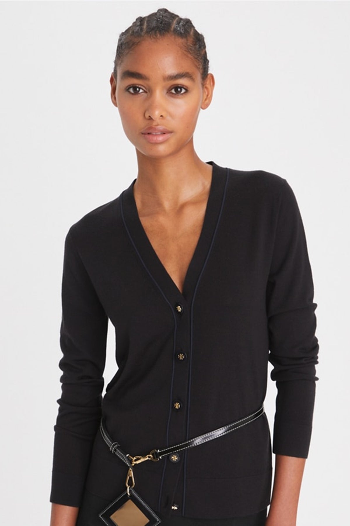 Tory Burch Damen Strickjacke Simone Schwarz SCHWARZ Bild 2