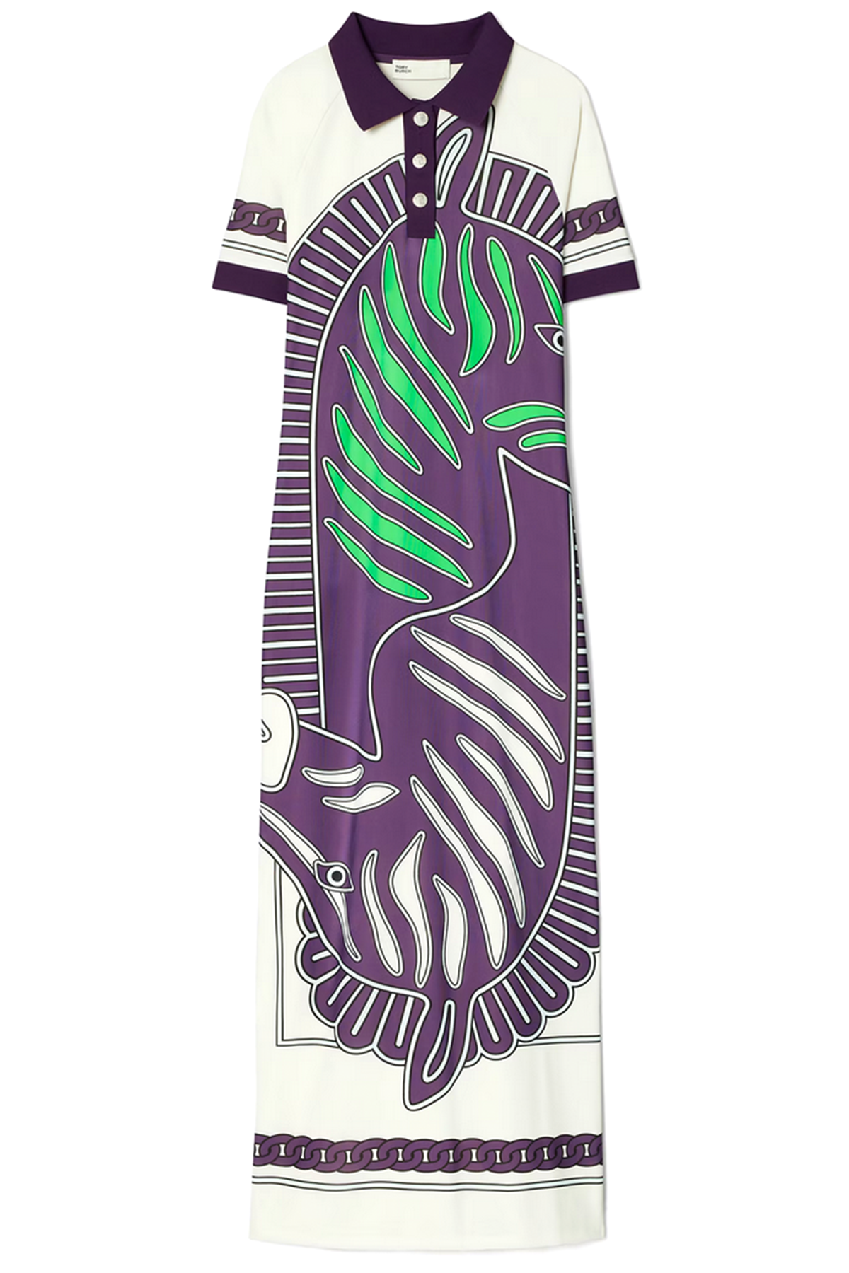 Tory Burch Printed Mesh Polo Dress Lila/Zebra LILA LILA Bild 1